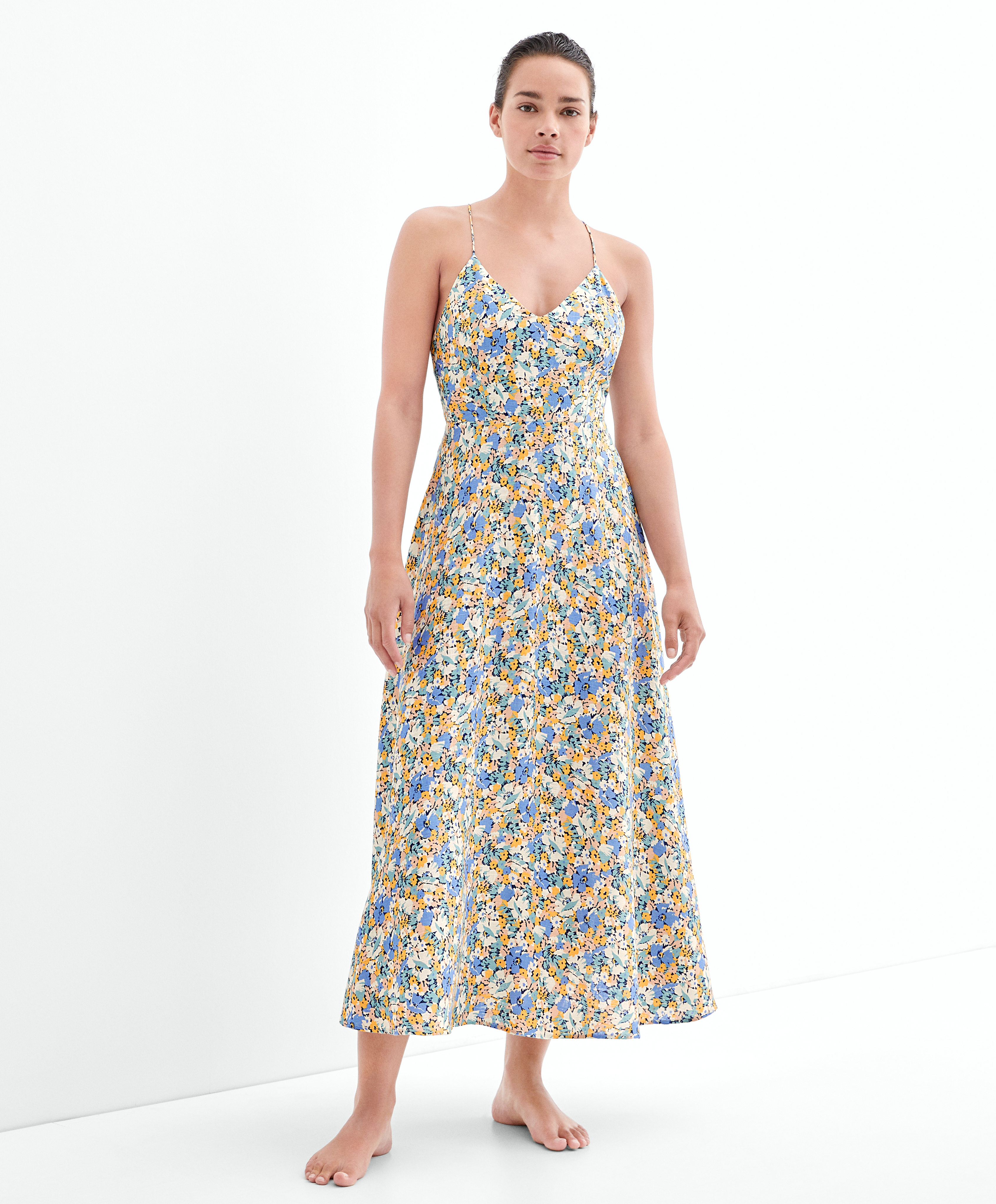 Blue long hotsell floral dress