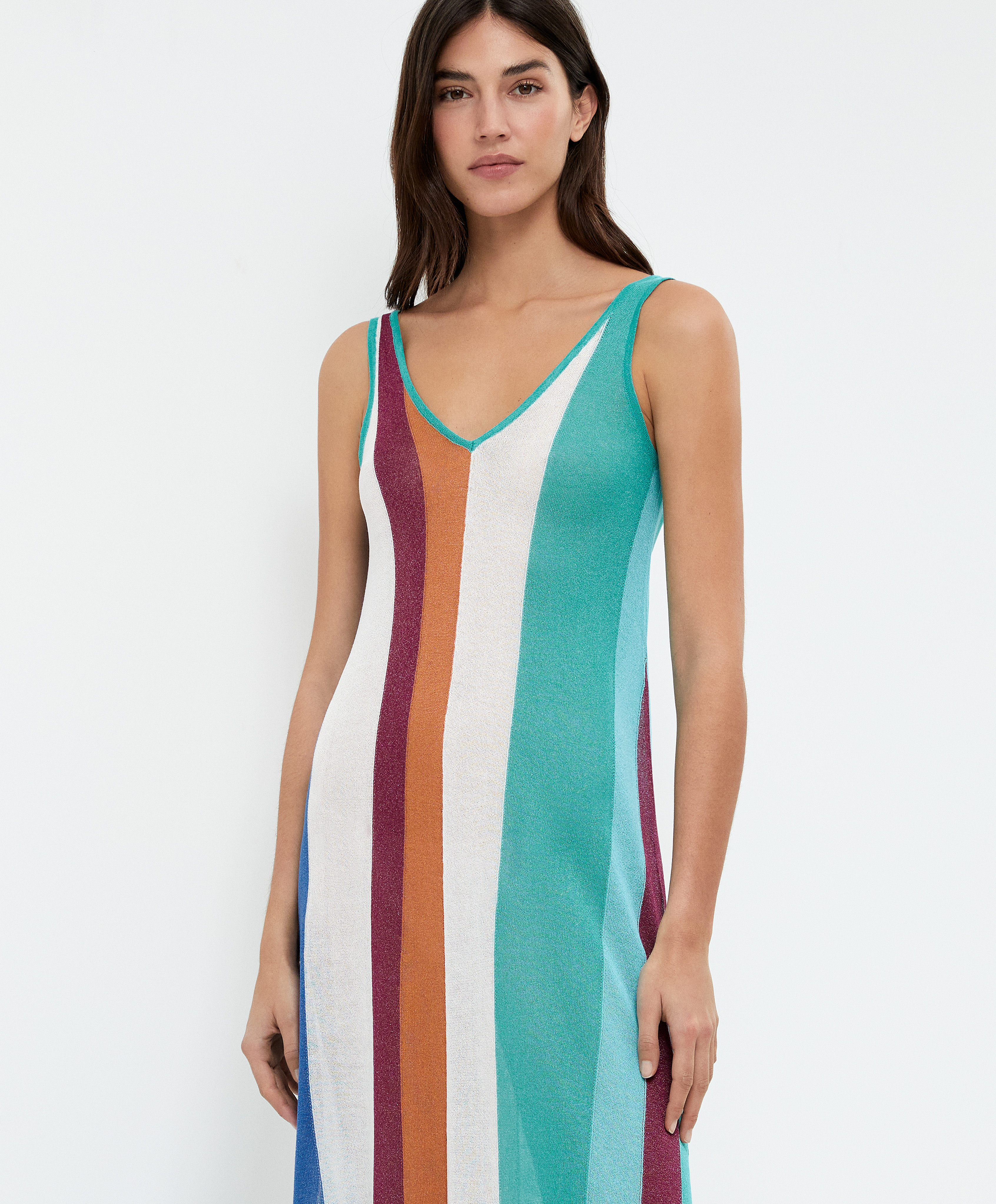 Vertical stripe knit dress | OYSHO United States