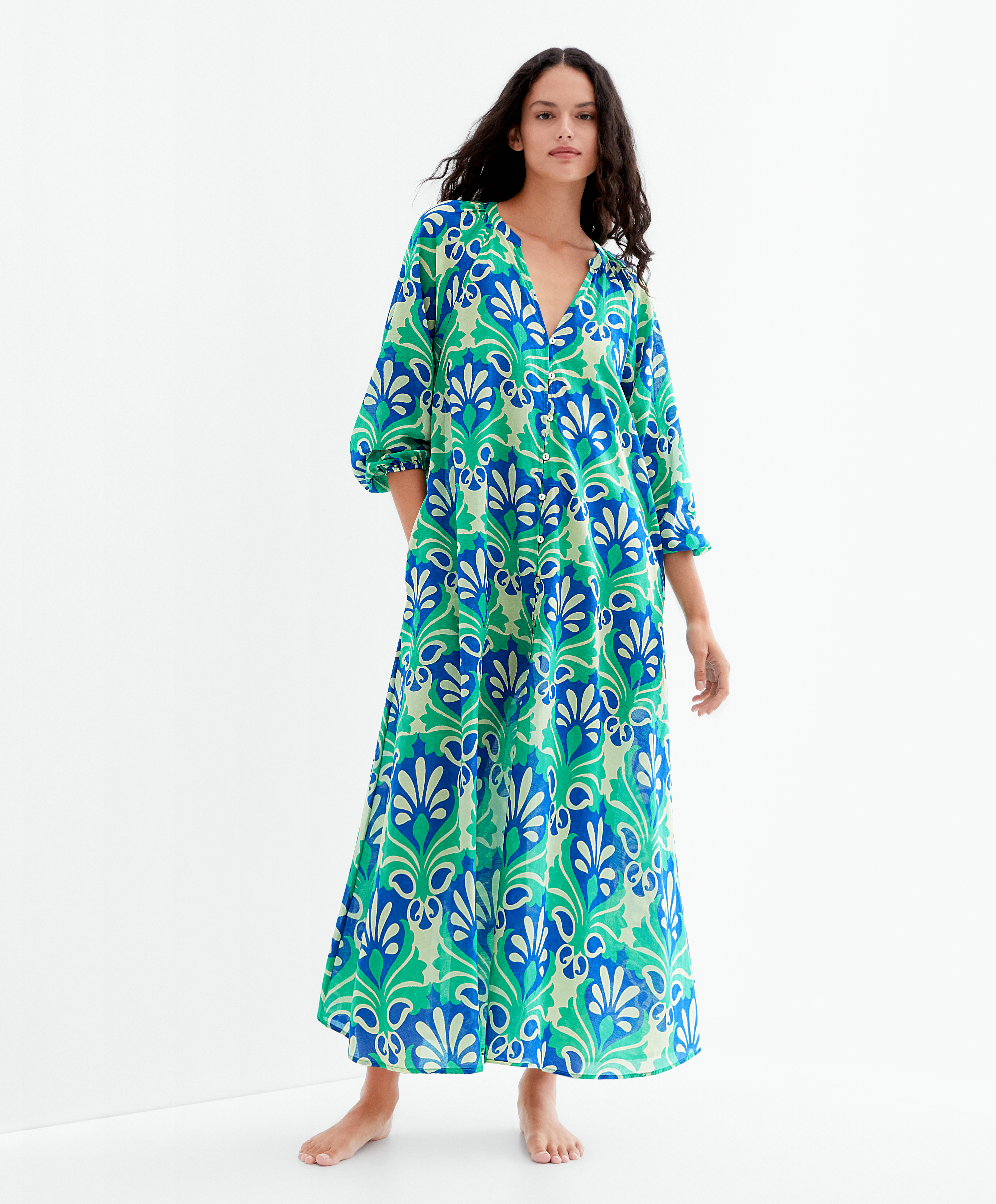 Robe tunique en coton imprim OYSHO Italia