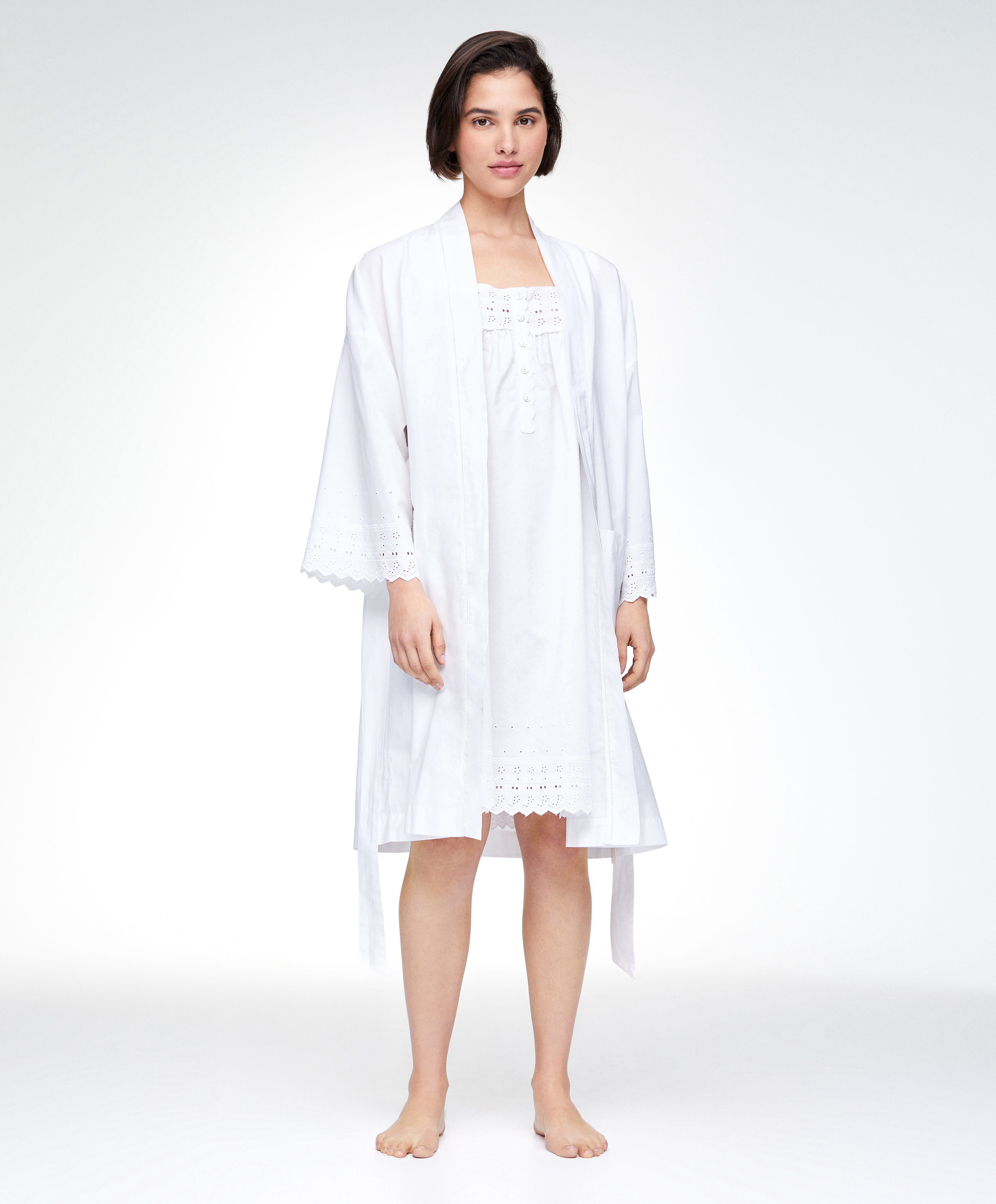 100 cotton poplin dressing gown