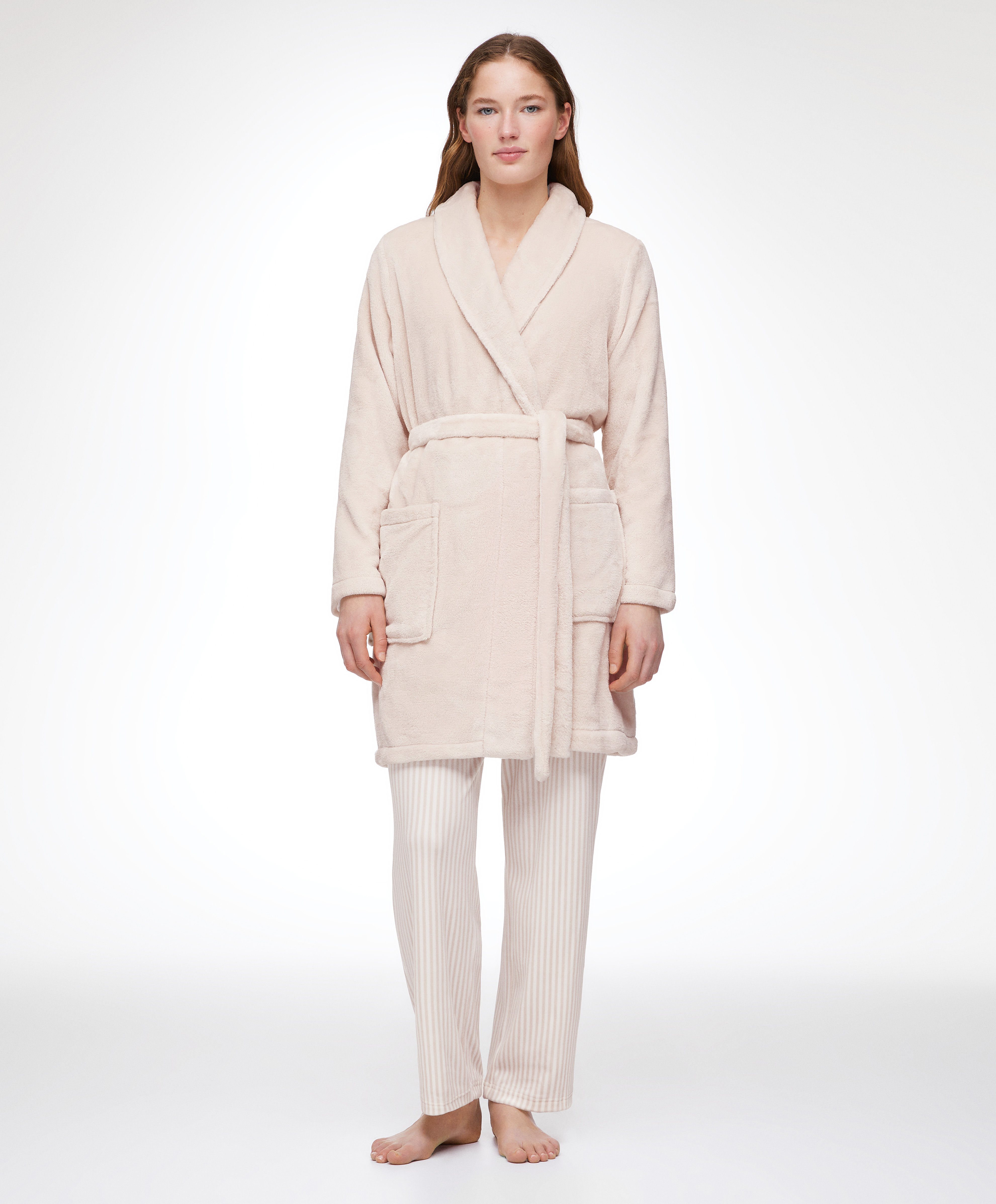 Short fleece dressing hot sale gowns for womens