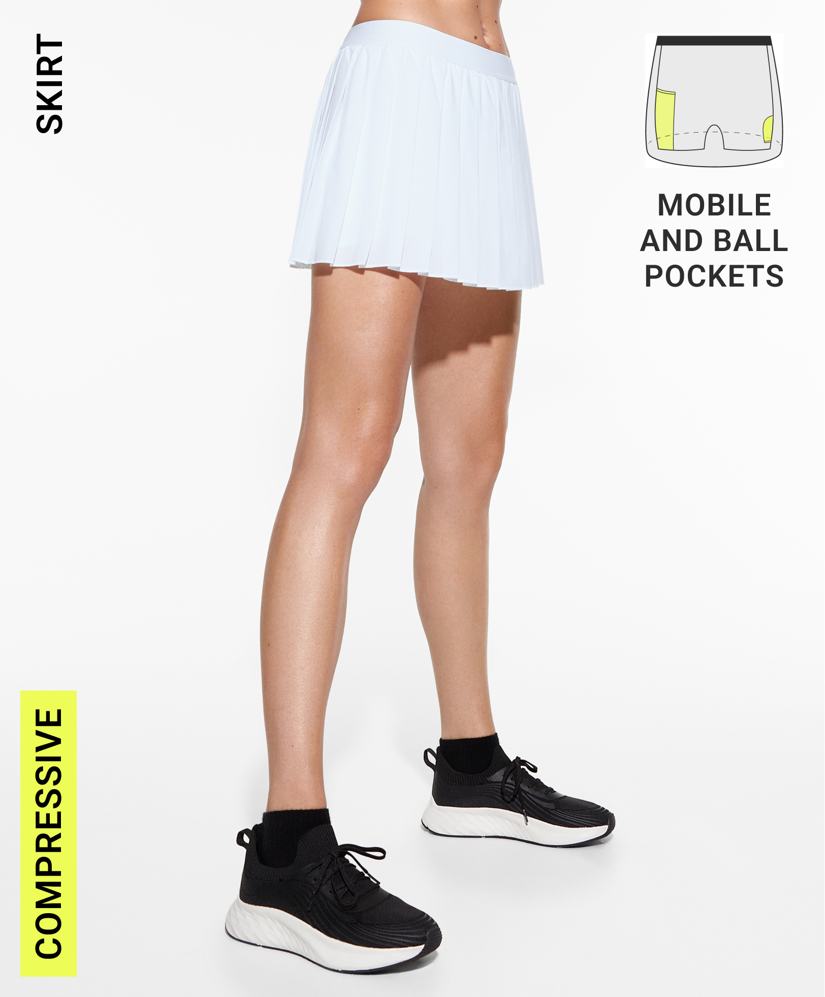 Pleated compressive skirt
