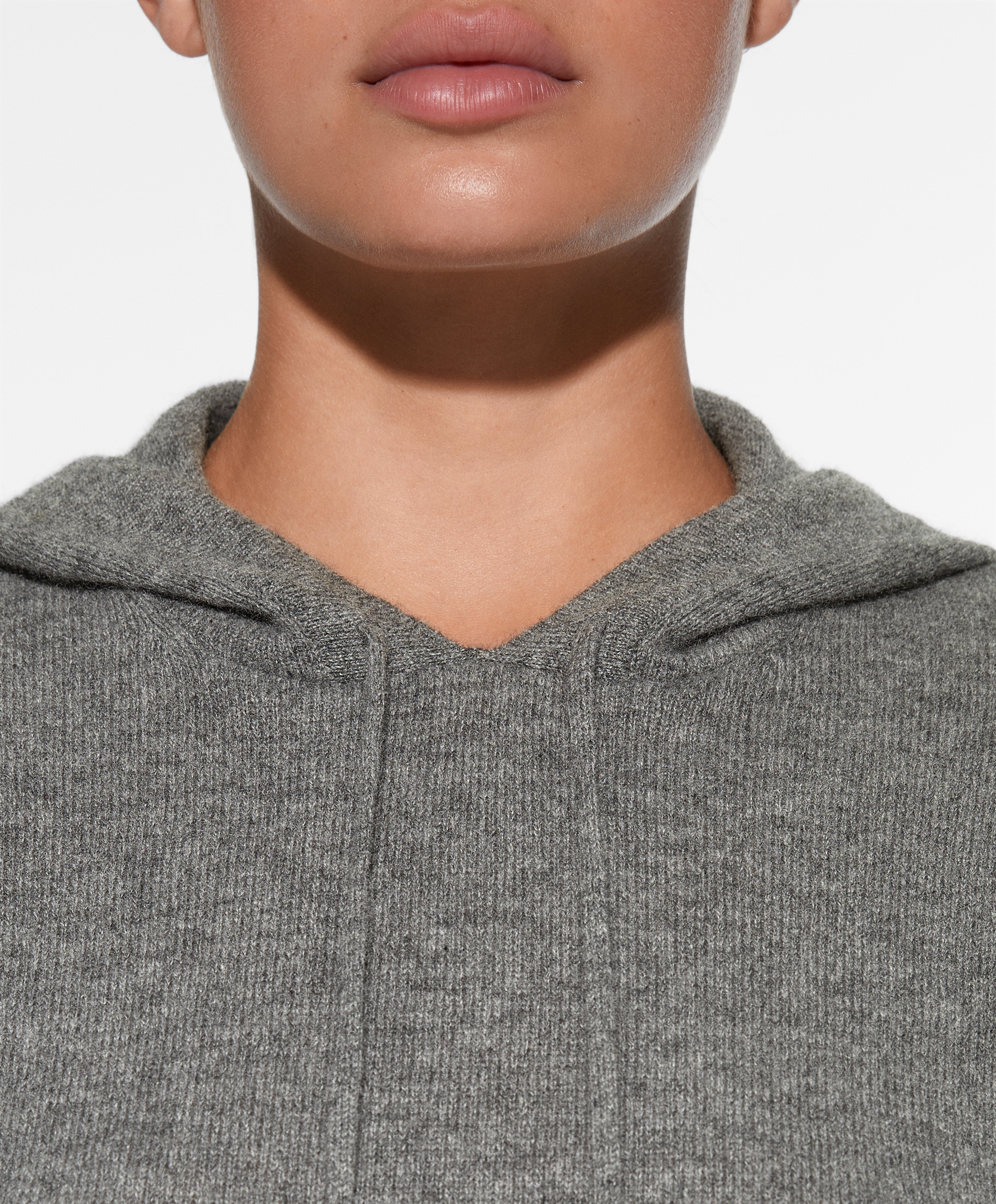 womens grey cashmere hoodie