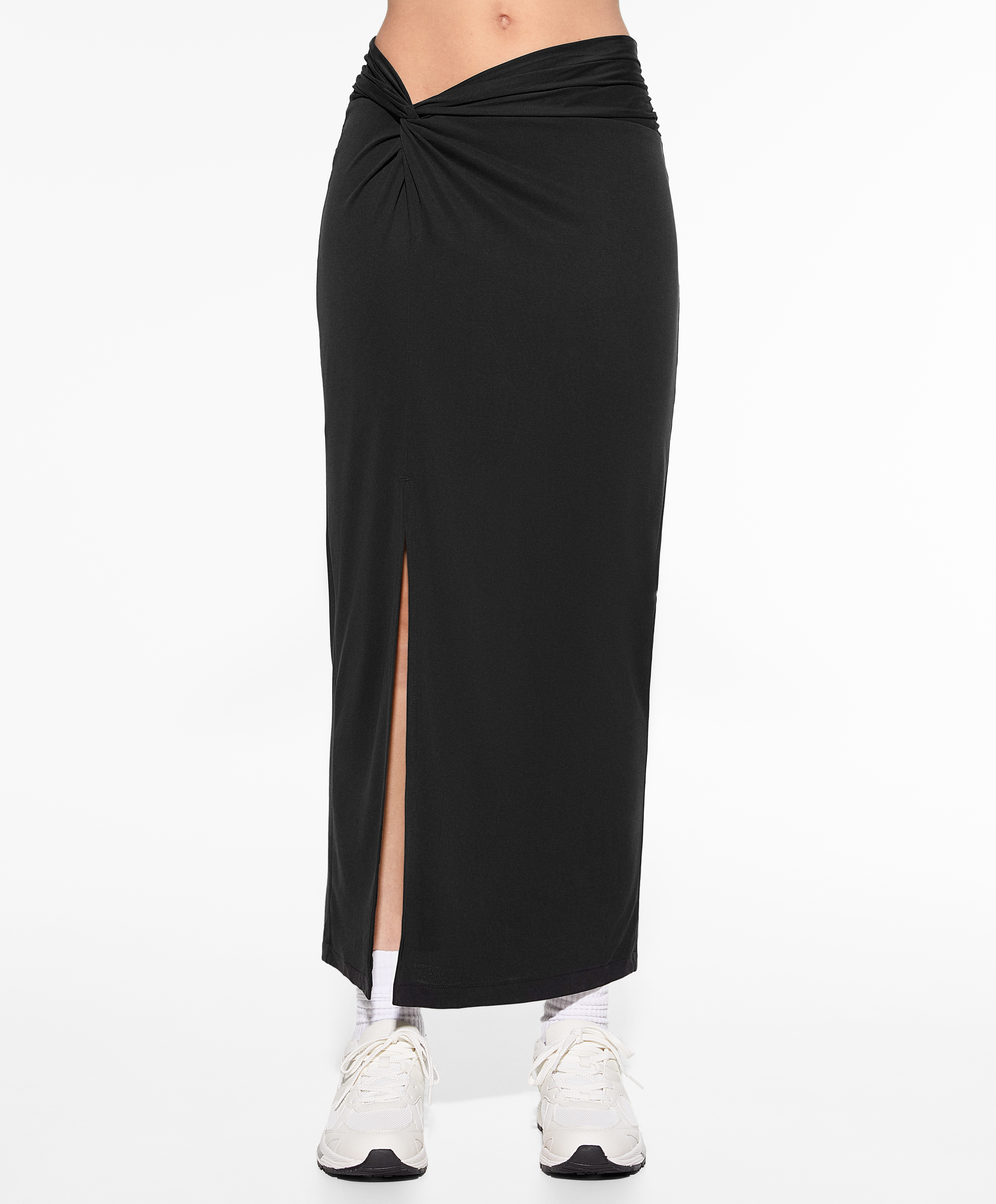 White knot midi outlet skirt