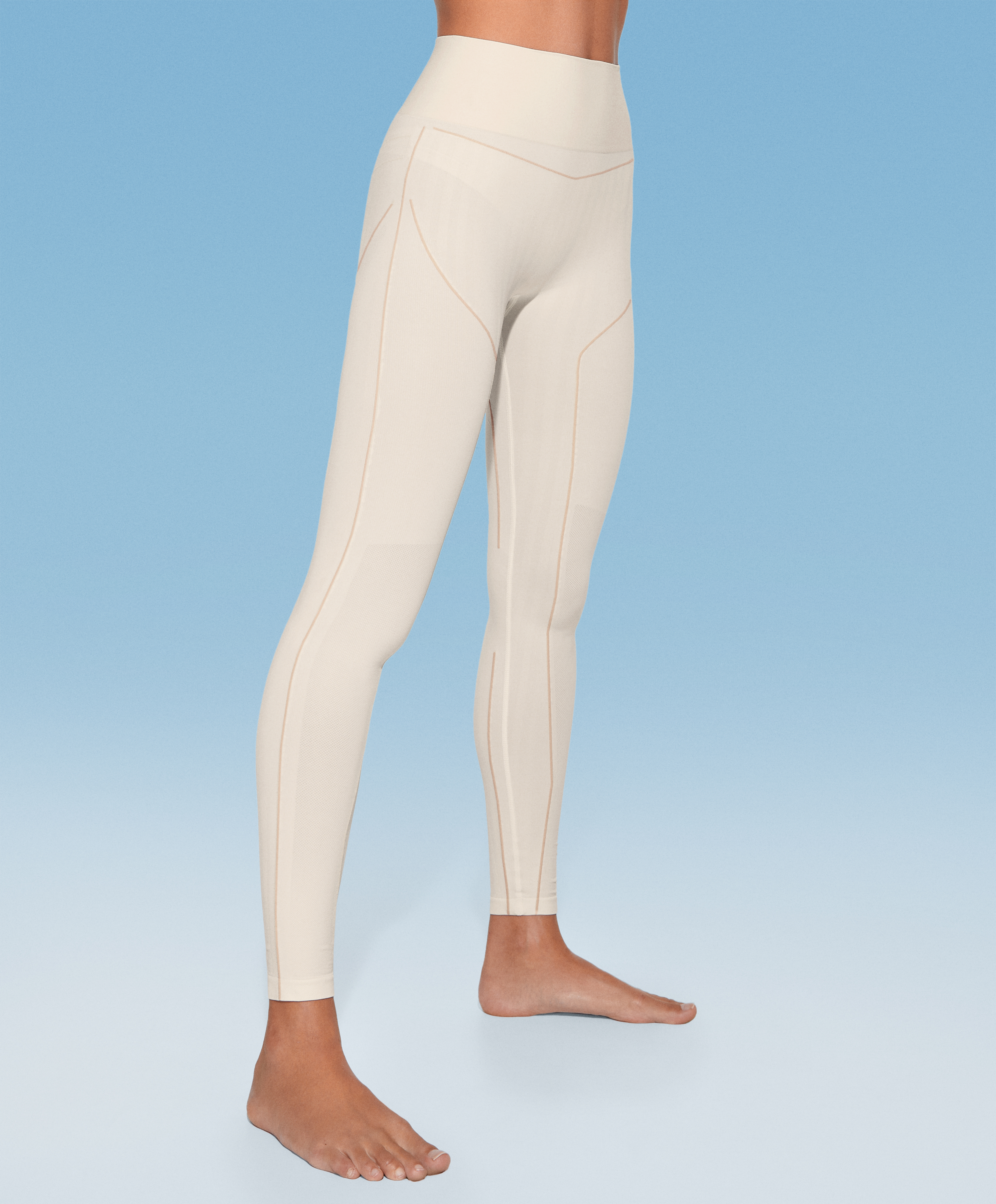 Textured seamless ankle-length leggings