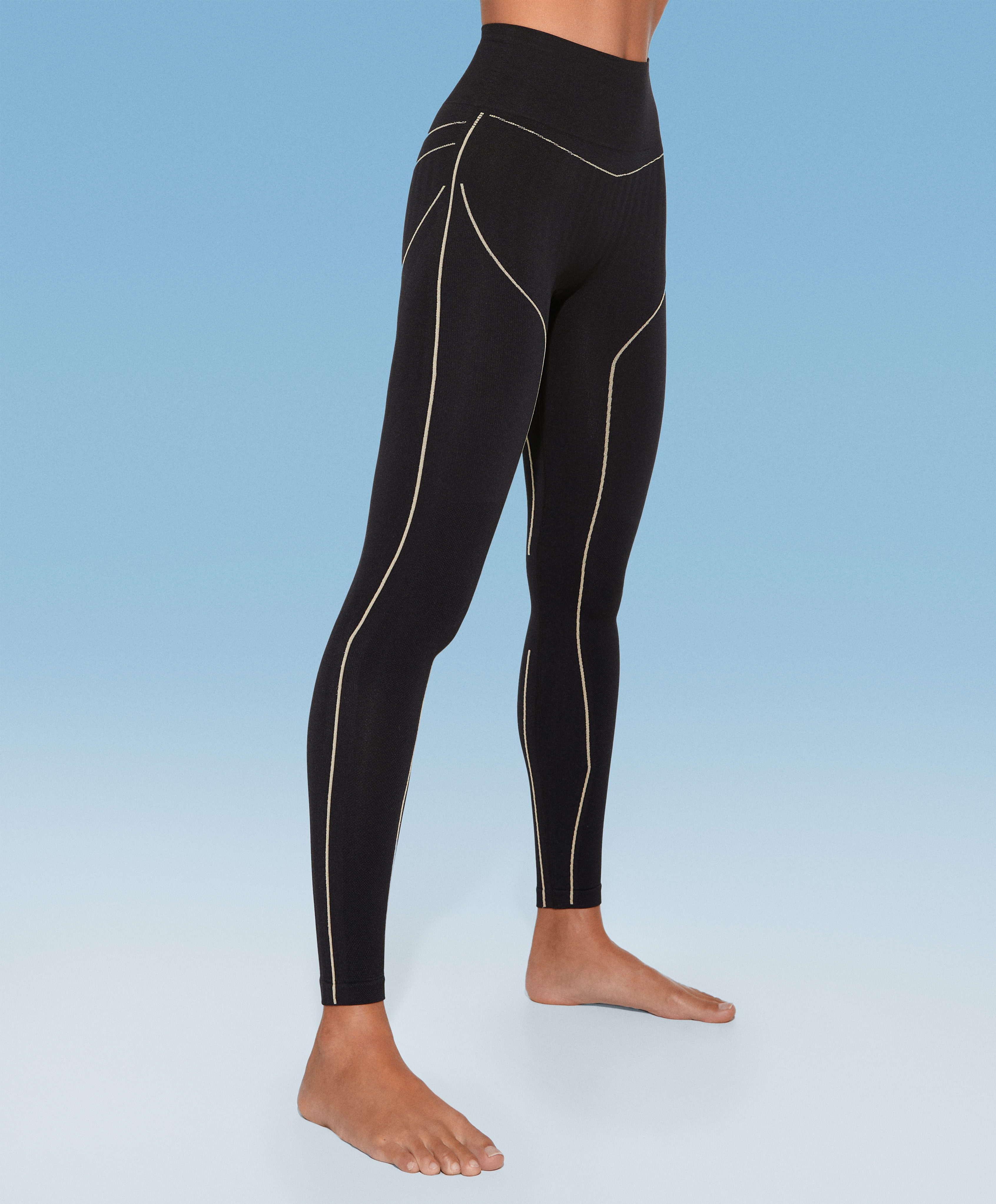 Textured seamless ankle length leggings