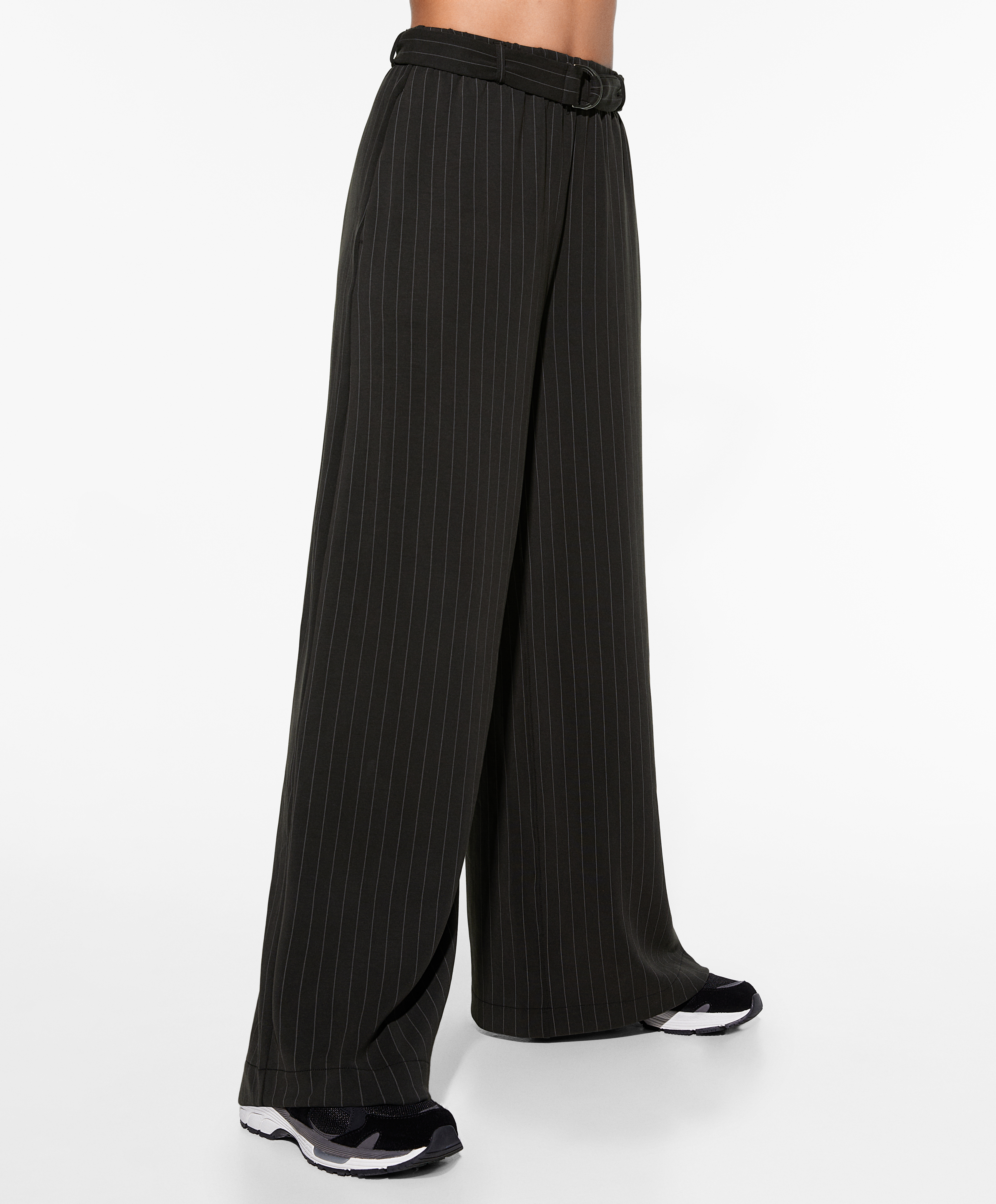 Pinstripe wide-leg trousers