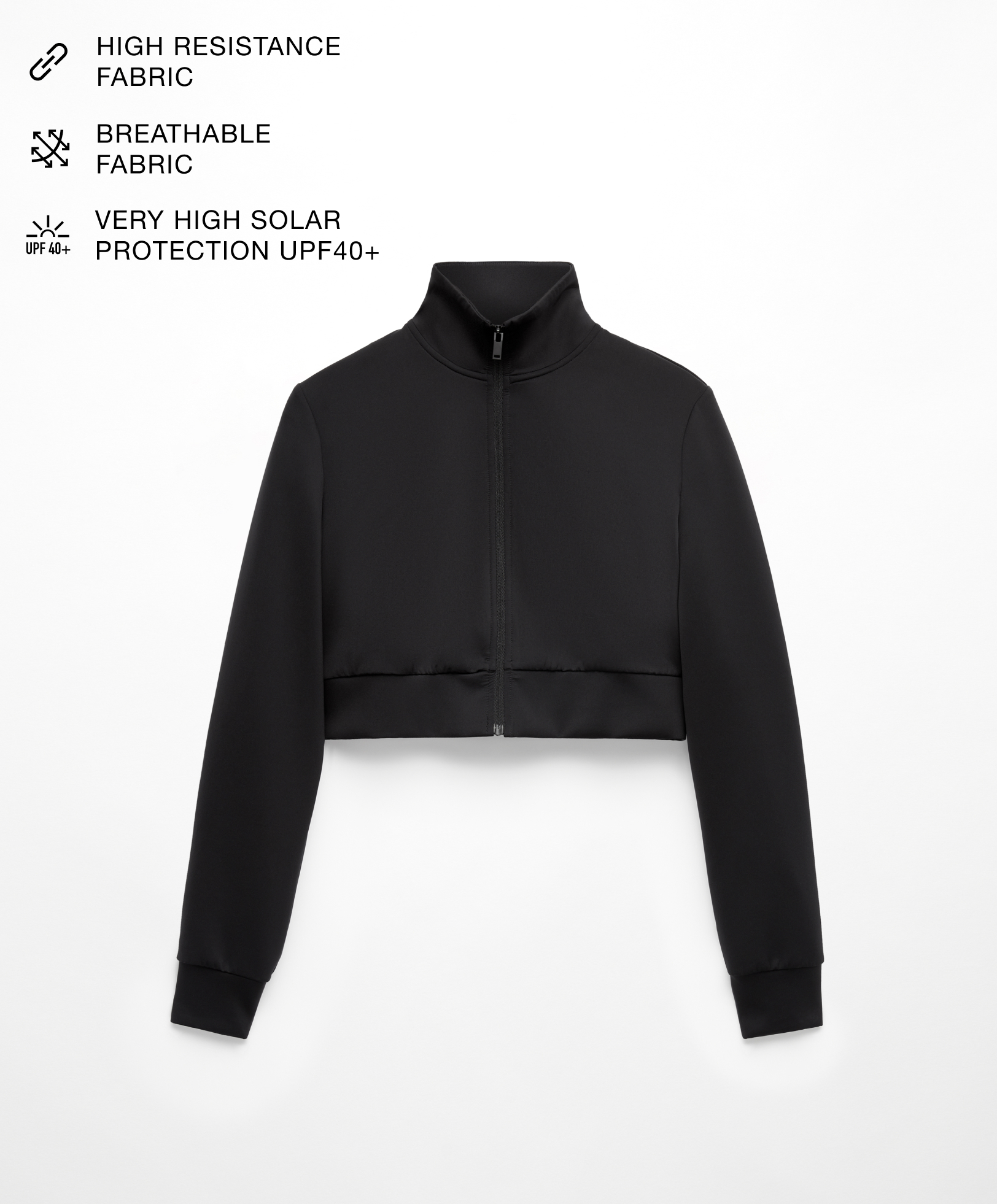 Neoprene-effect crop jacket
