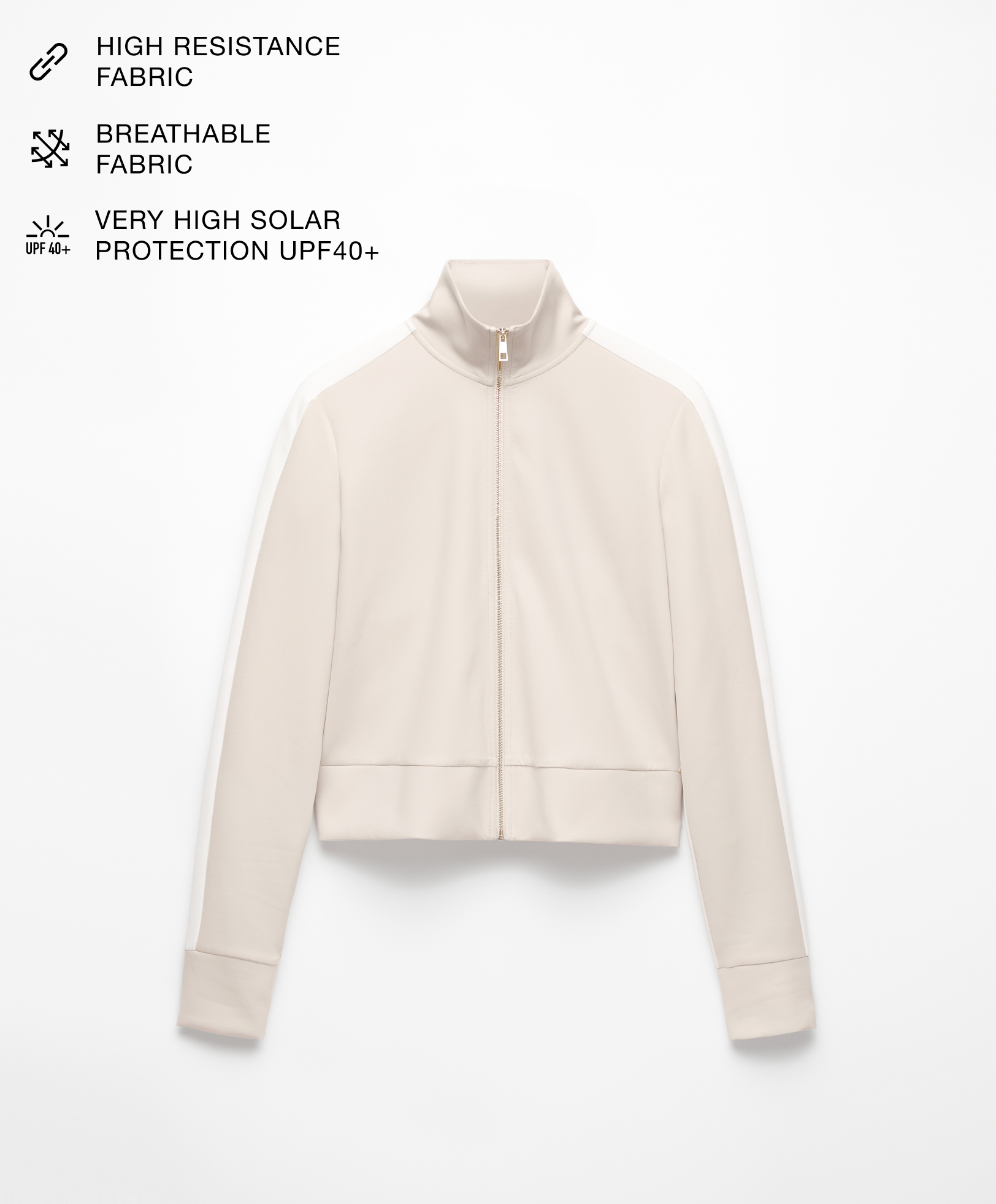 Neoprene-effect block technical jacket