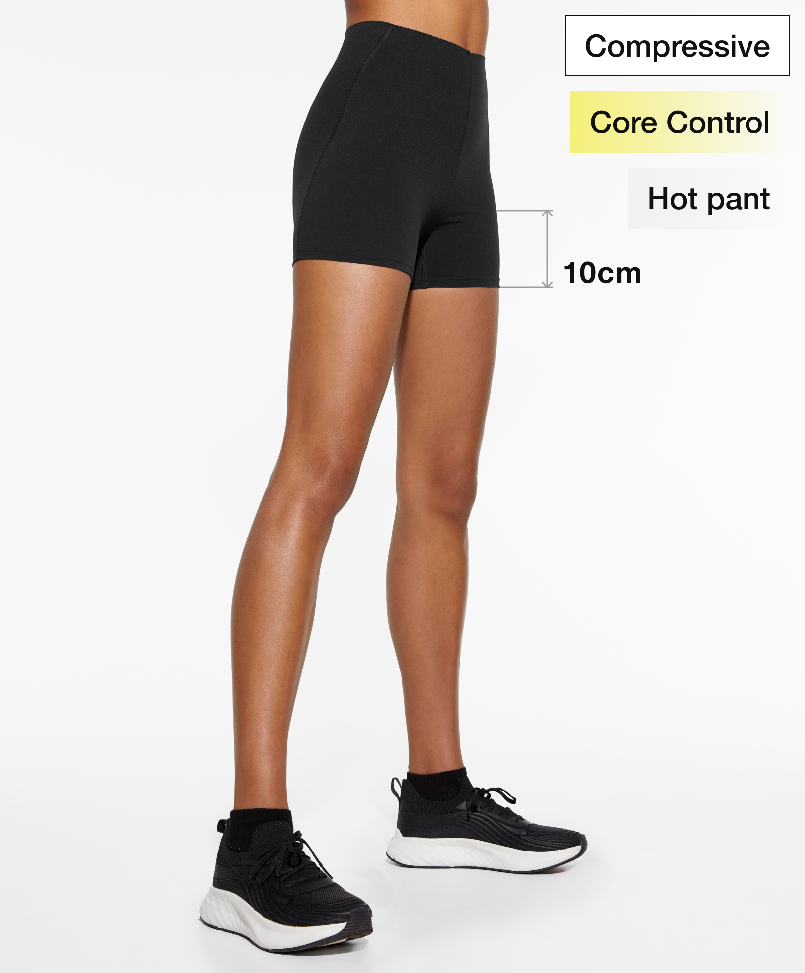 Hot pants compressive core control 10 cm