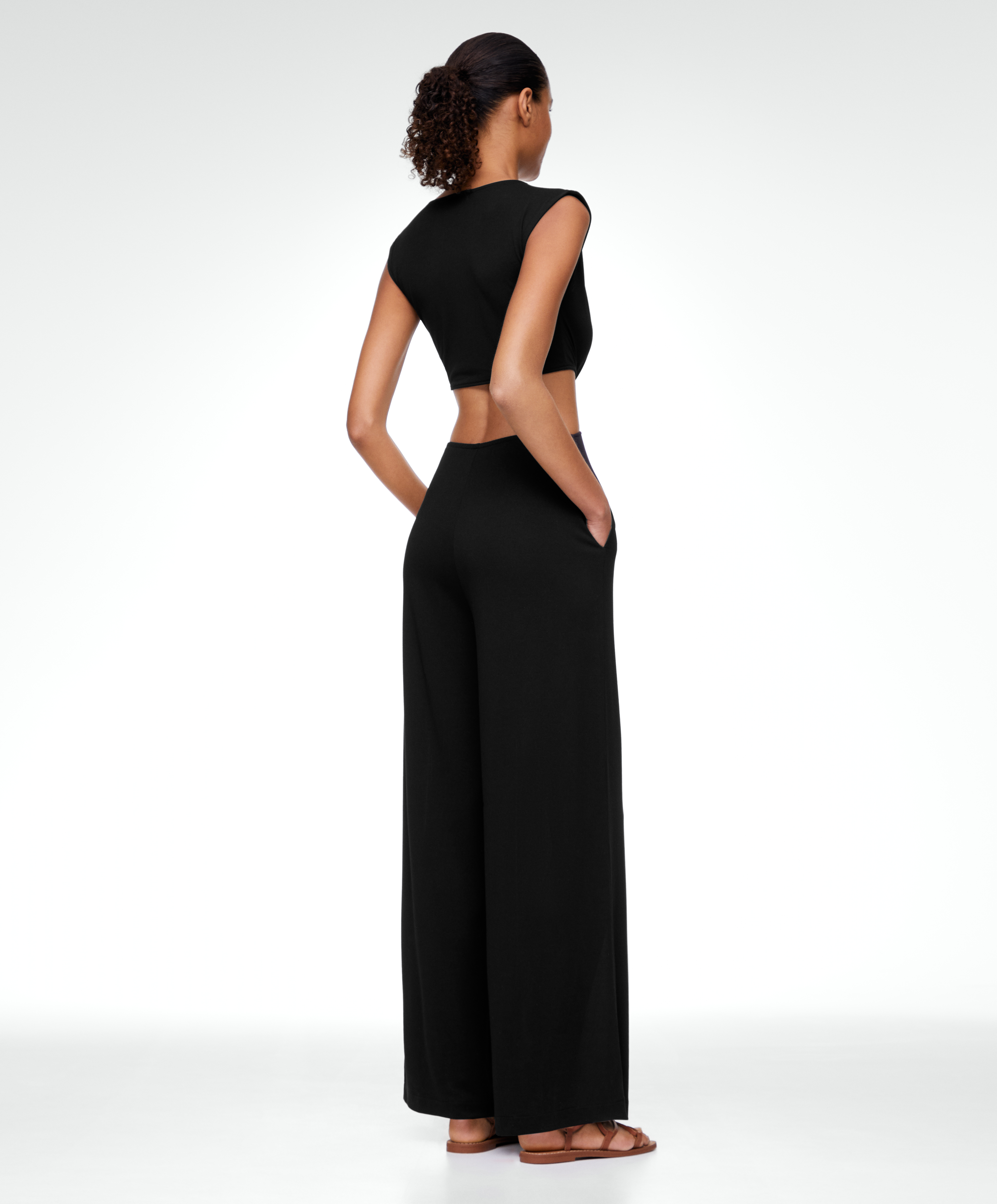 Modal blend cut out long jumpsuit OYSHO Oman