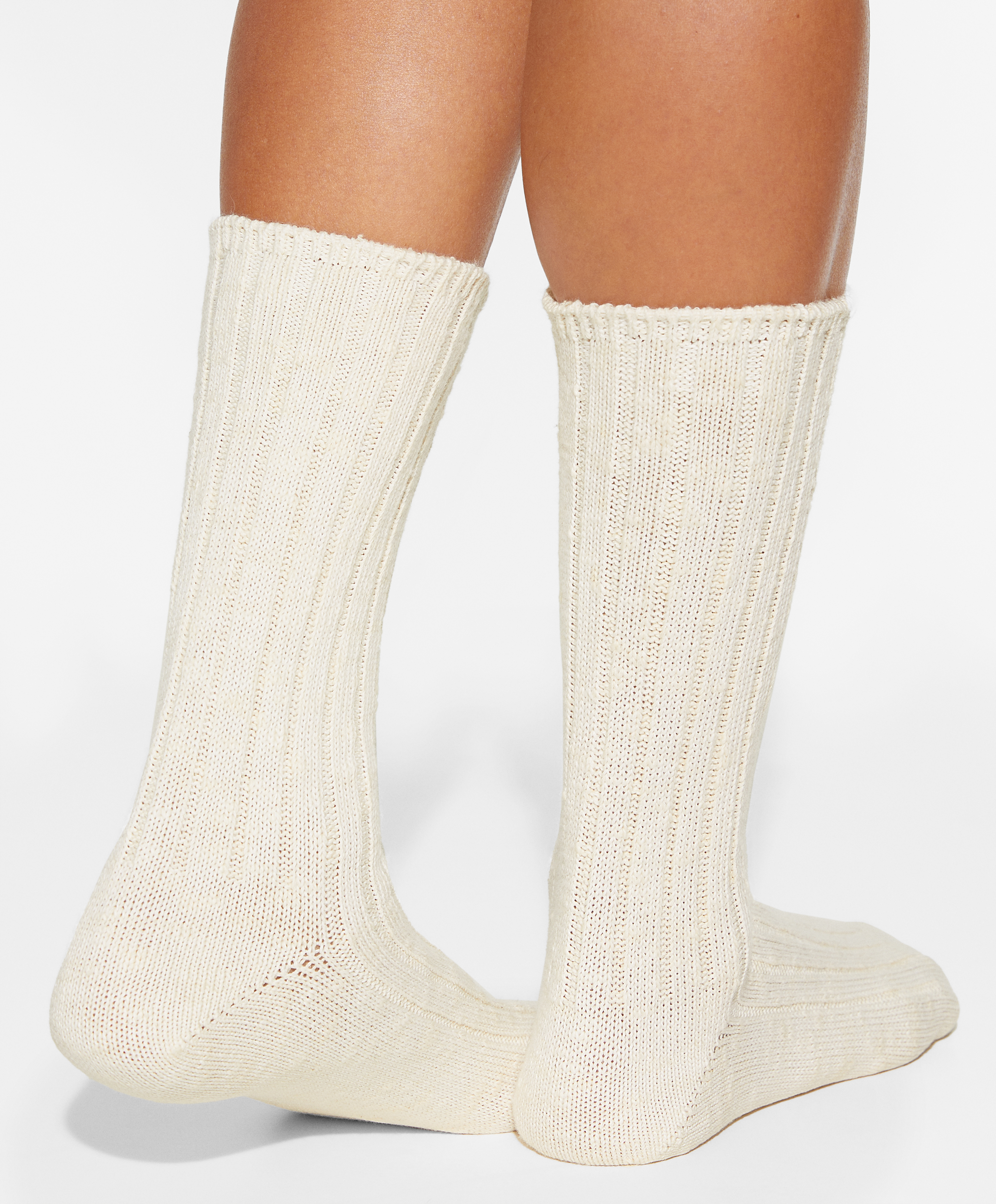 Wide-rib cotton blend classic socks