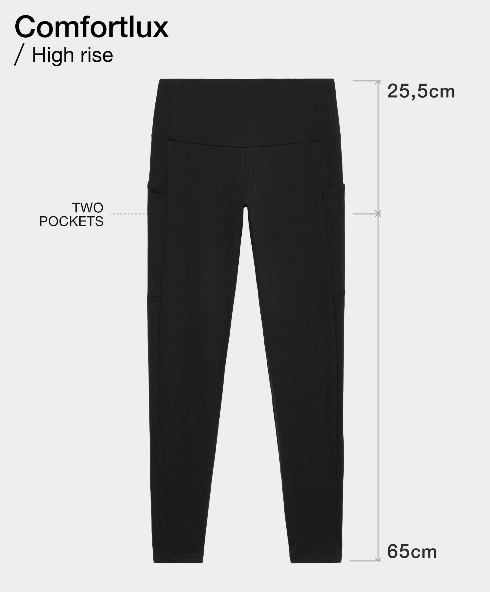 Comfortlux enkellegging met pockets 65 cm