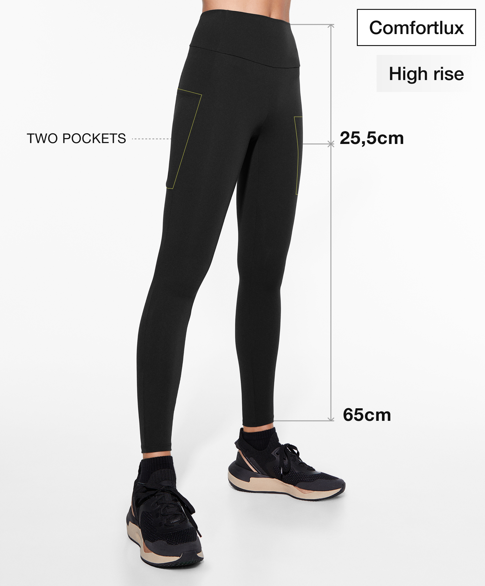 Comfortlux 65cm ankle-length leggings with pockets