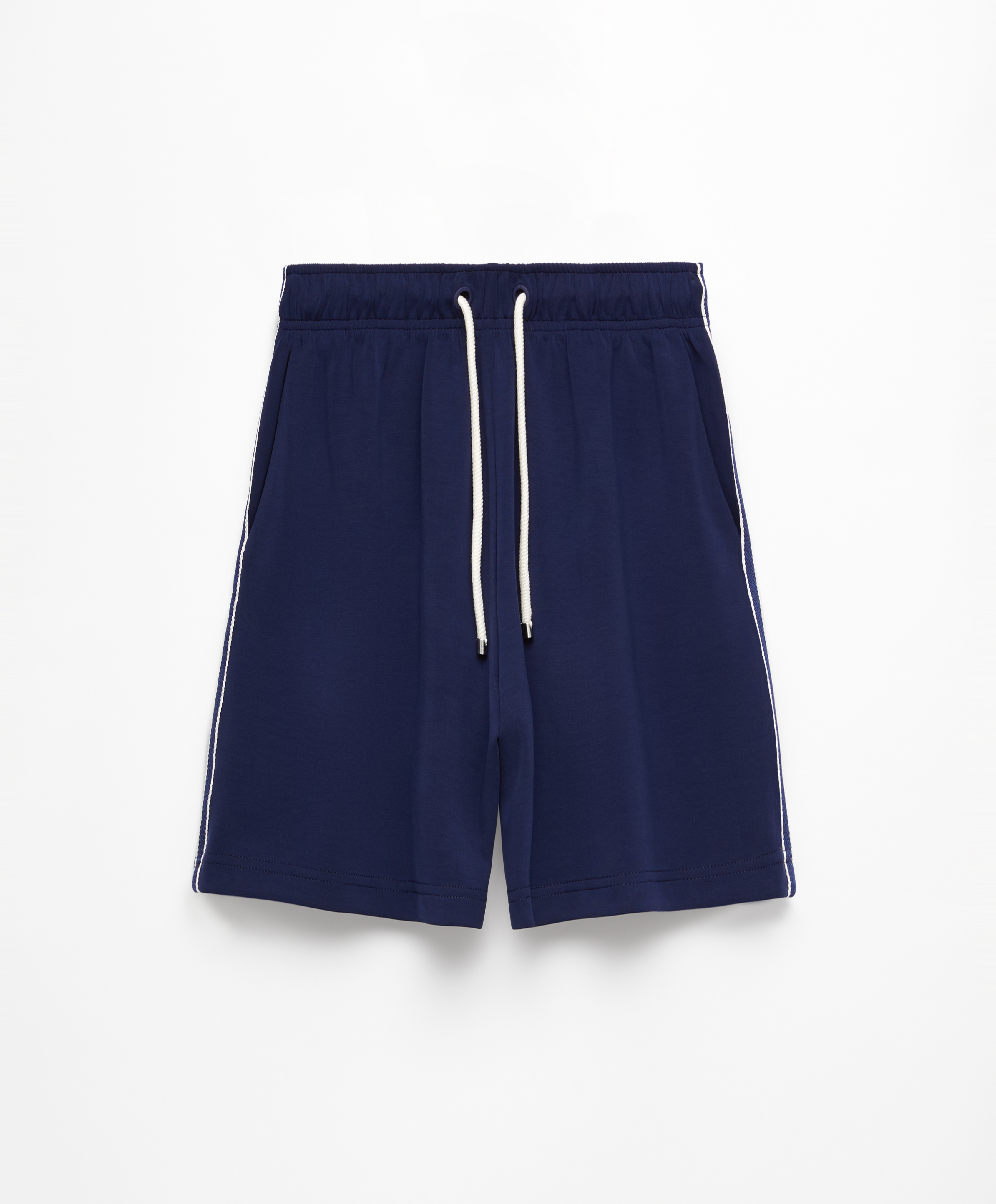 Striped soft touch modal Bermuda shorts