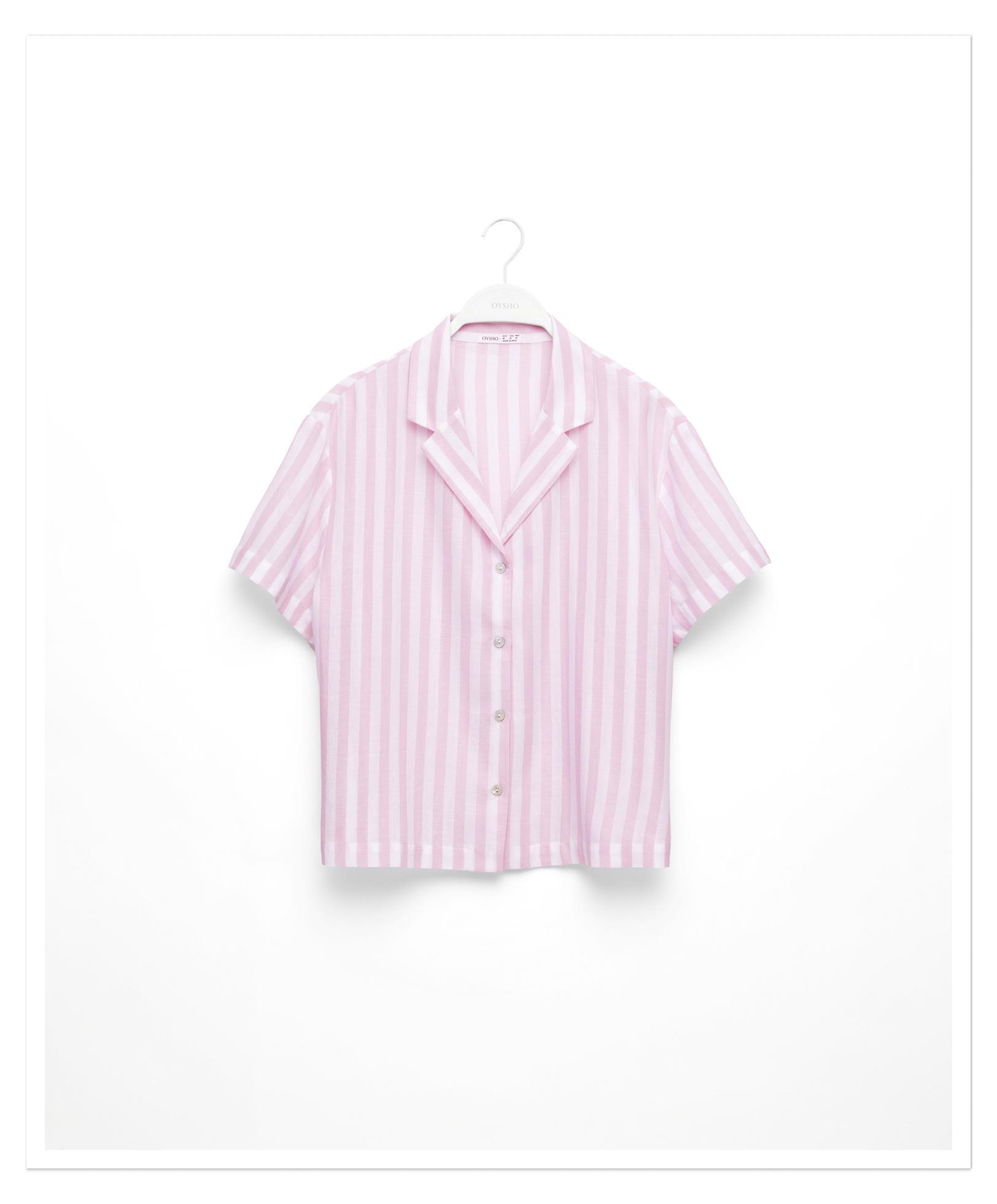 Stripe 100% cotton short-sleeved shirt