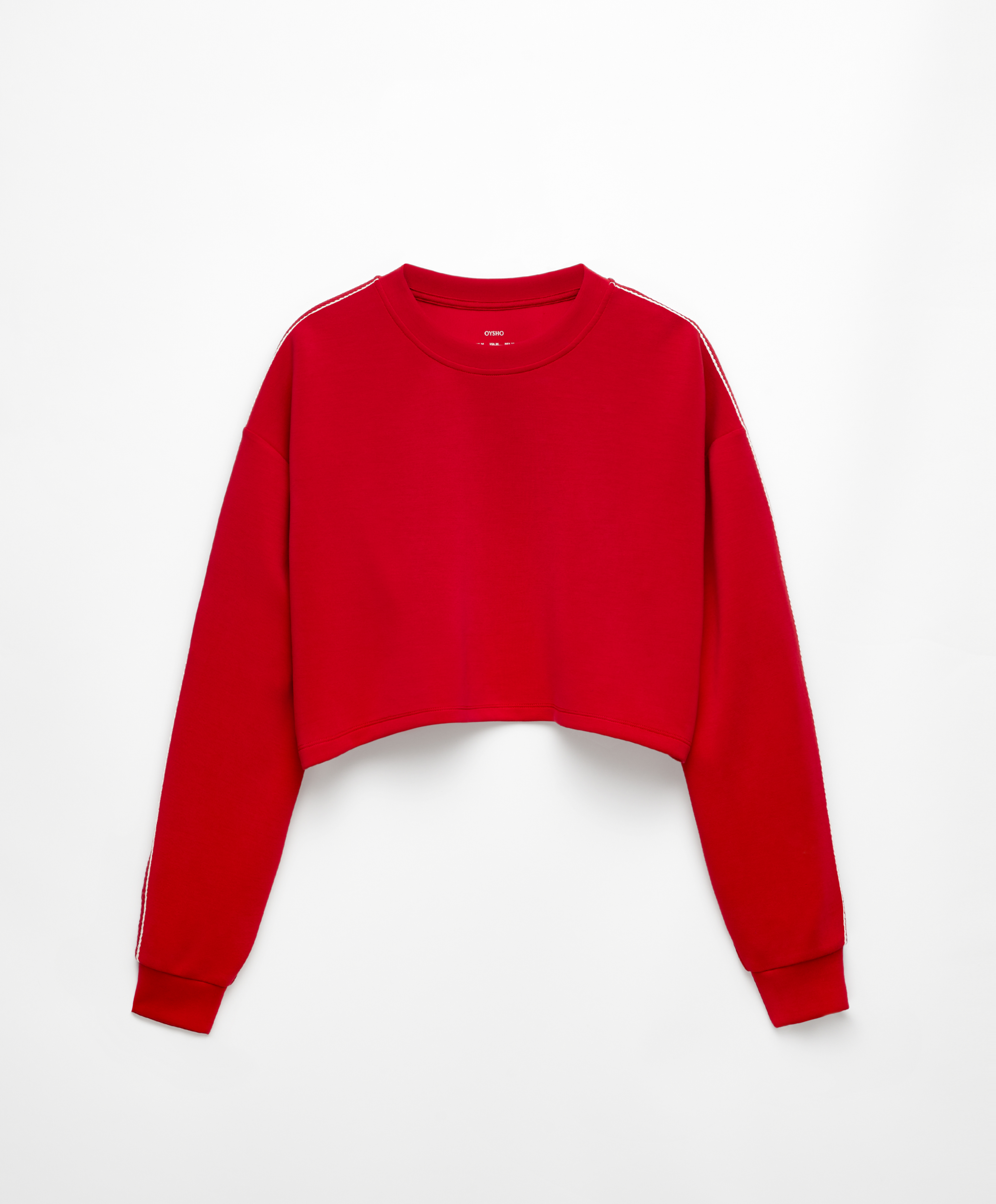 Crop sweater van modal met strepen
