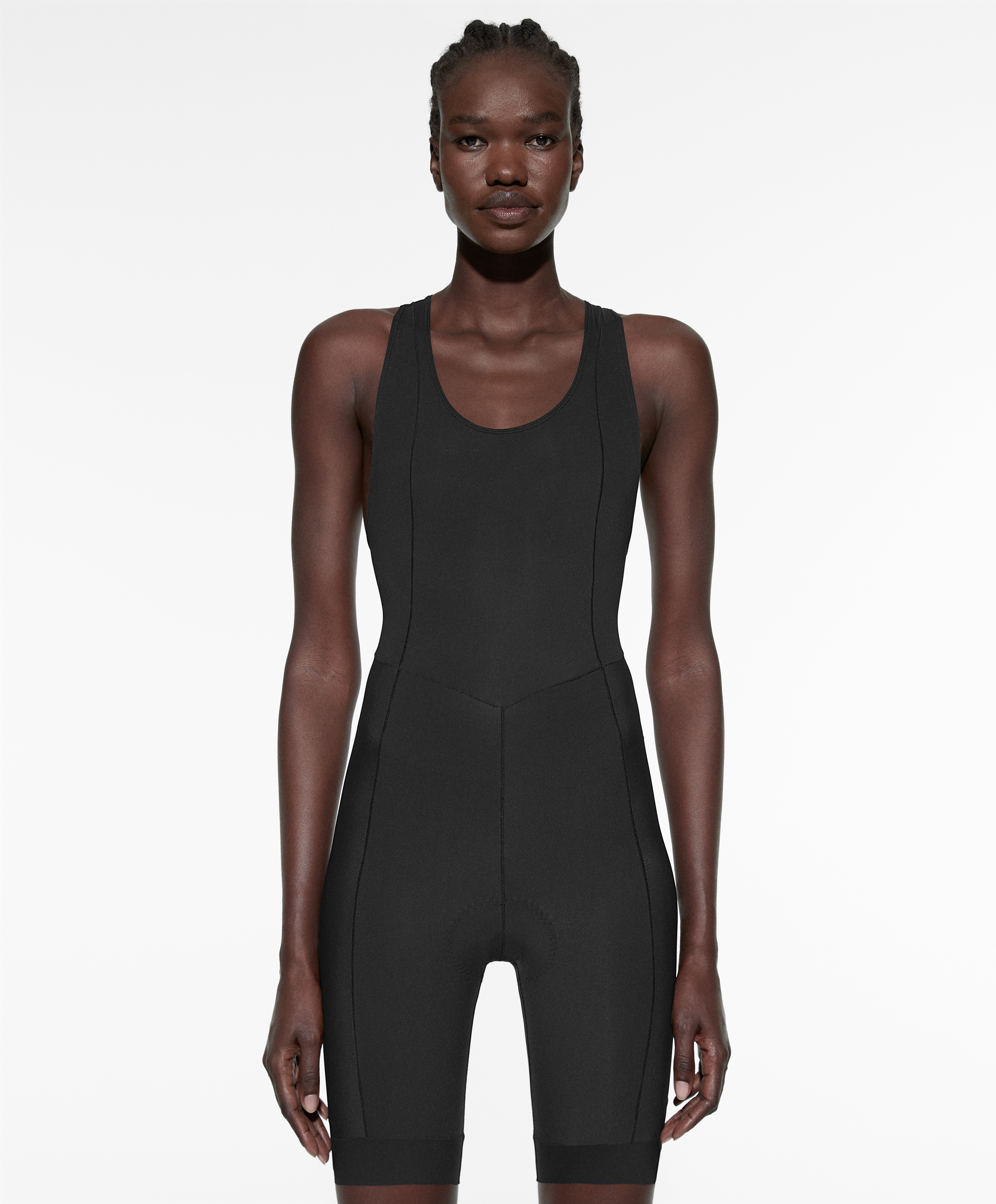 Cycling short one-piece with straps