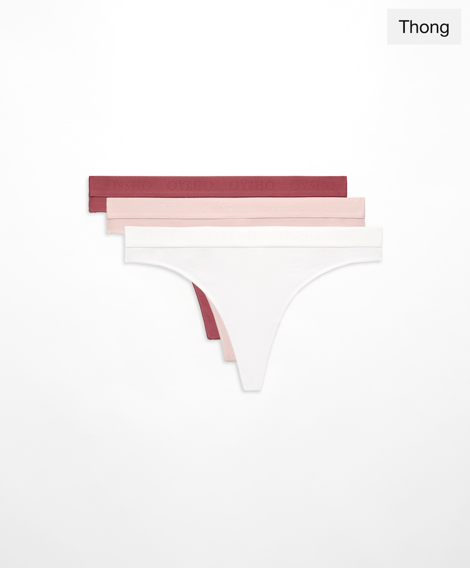 3 comfort cotton thongs with logo
