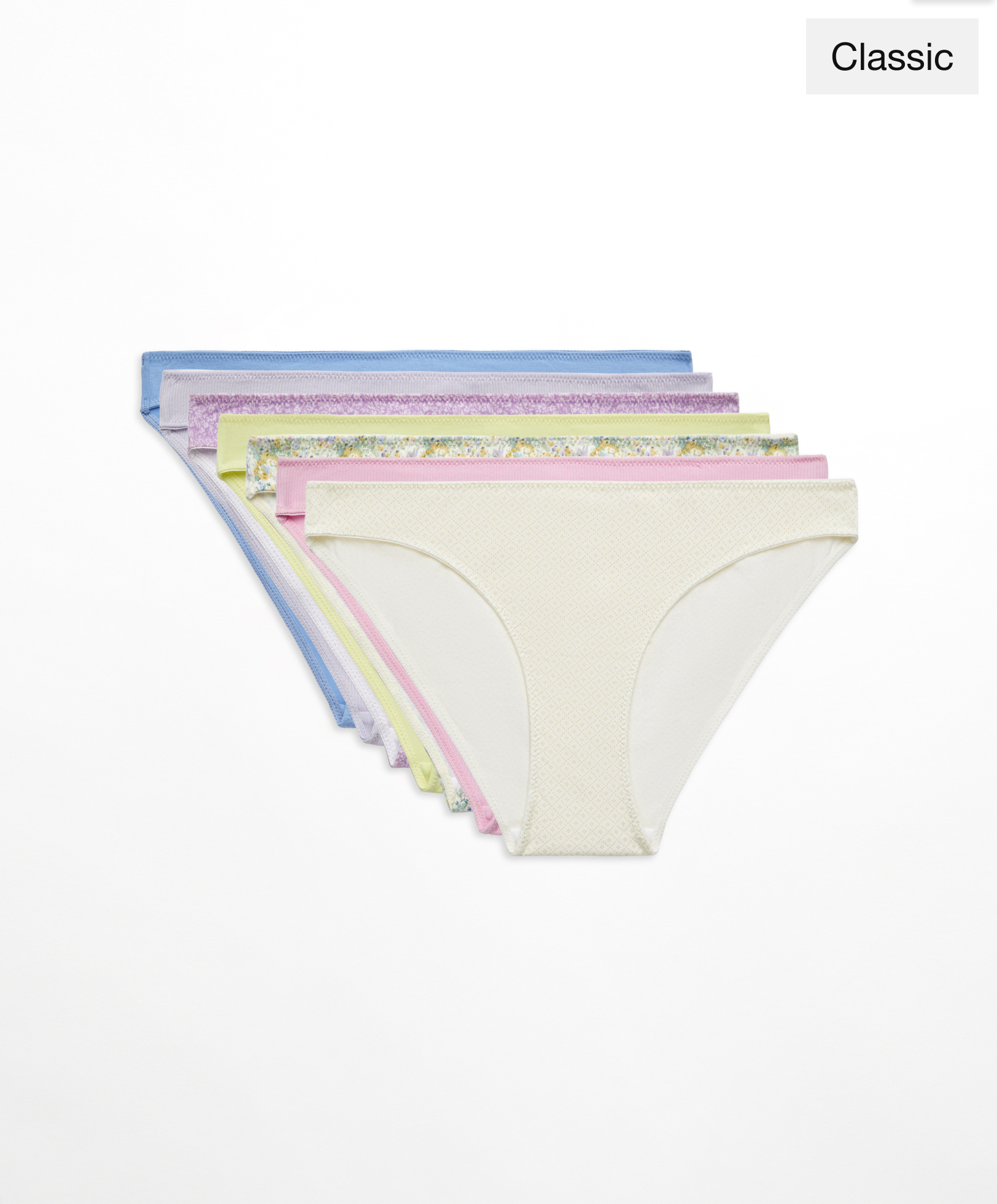 7 printed and textured cotton classic briefs