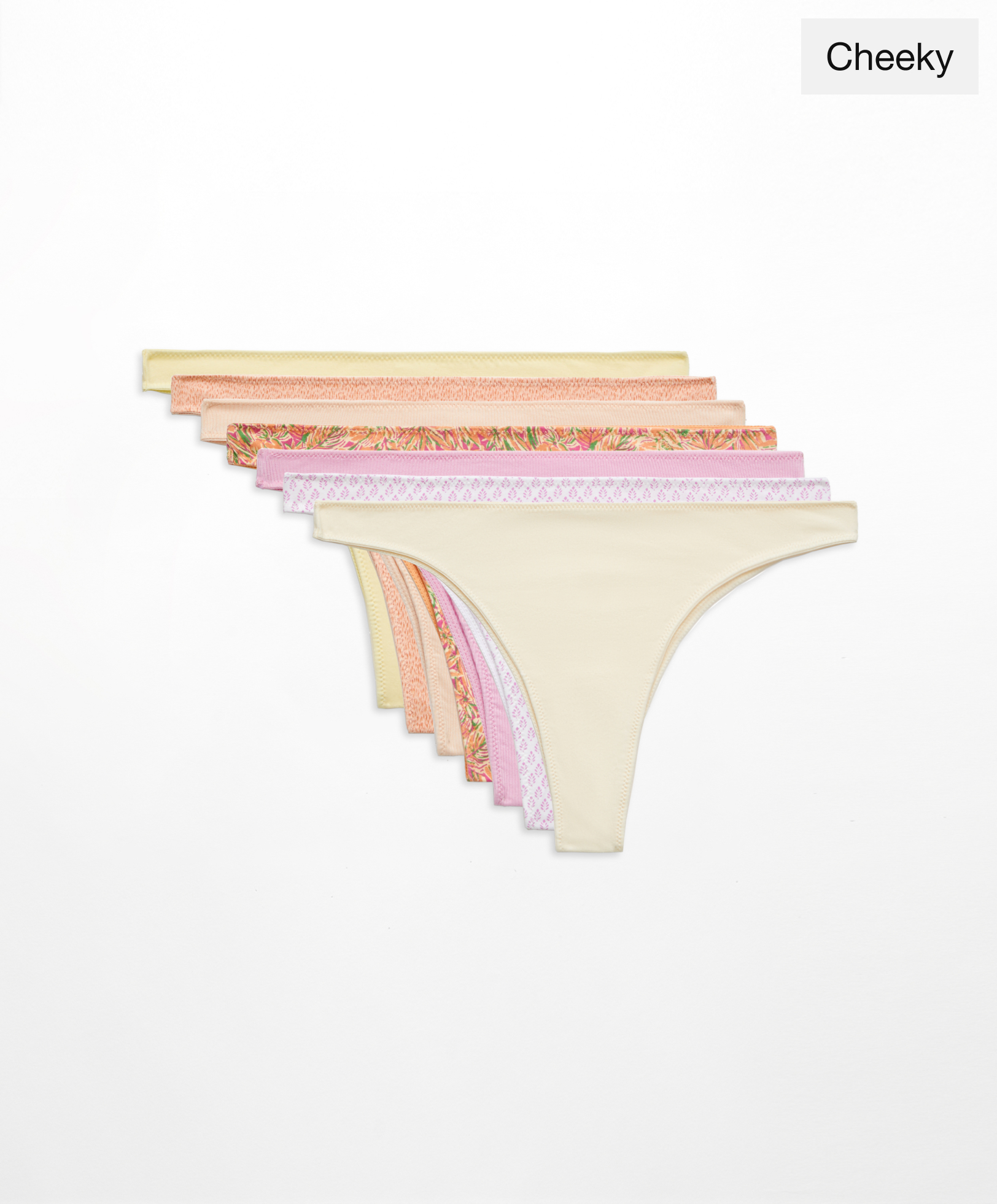 7 printed and textured cotton cheeky briefs