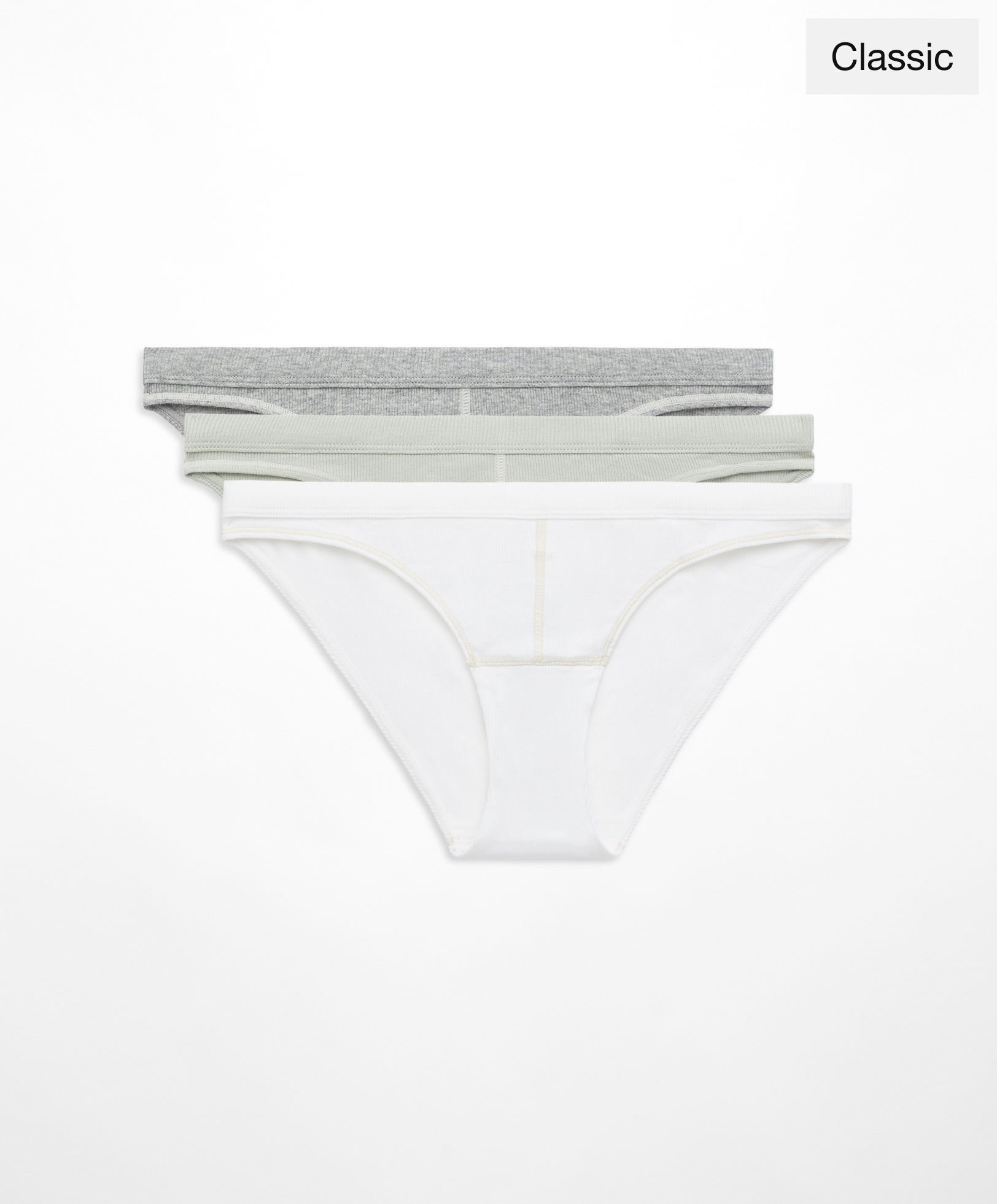 3 contrast rib classic briefs with cotton