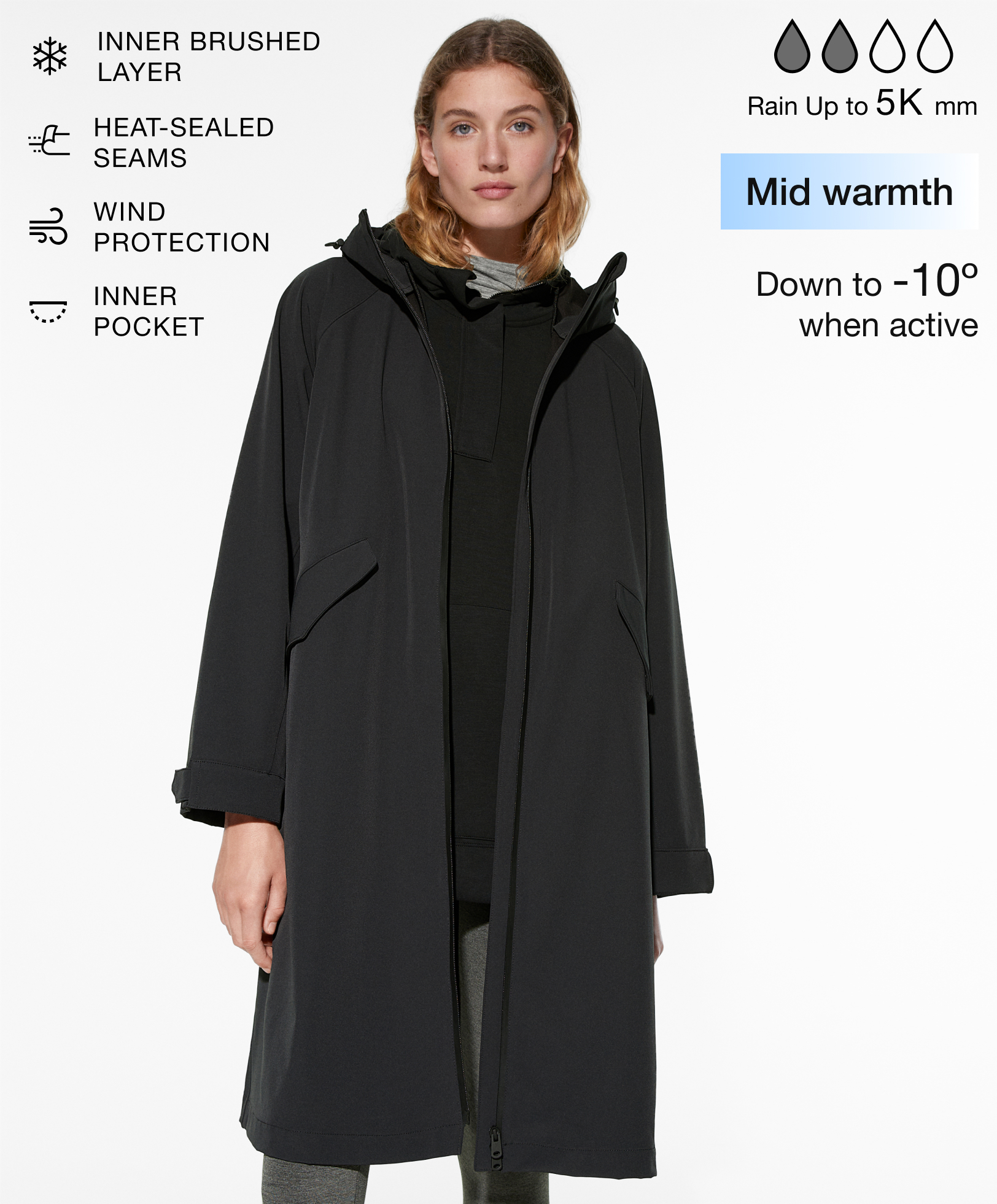 Long 5k water-resistant jacket