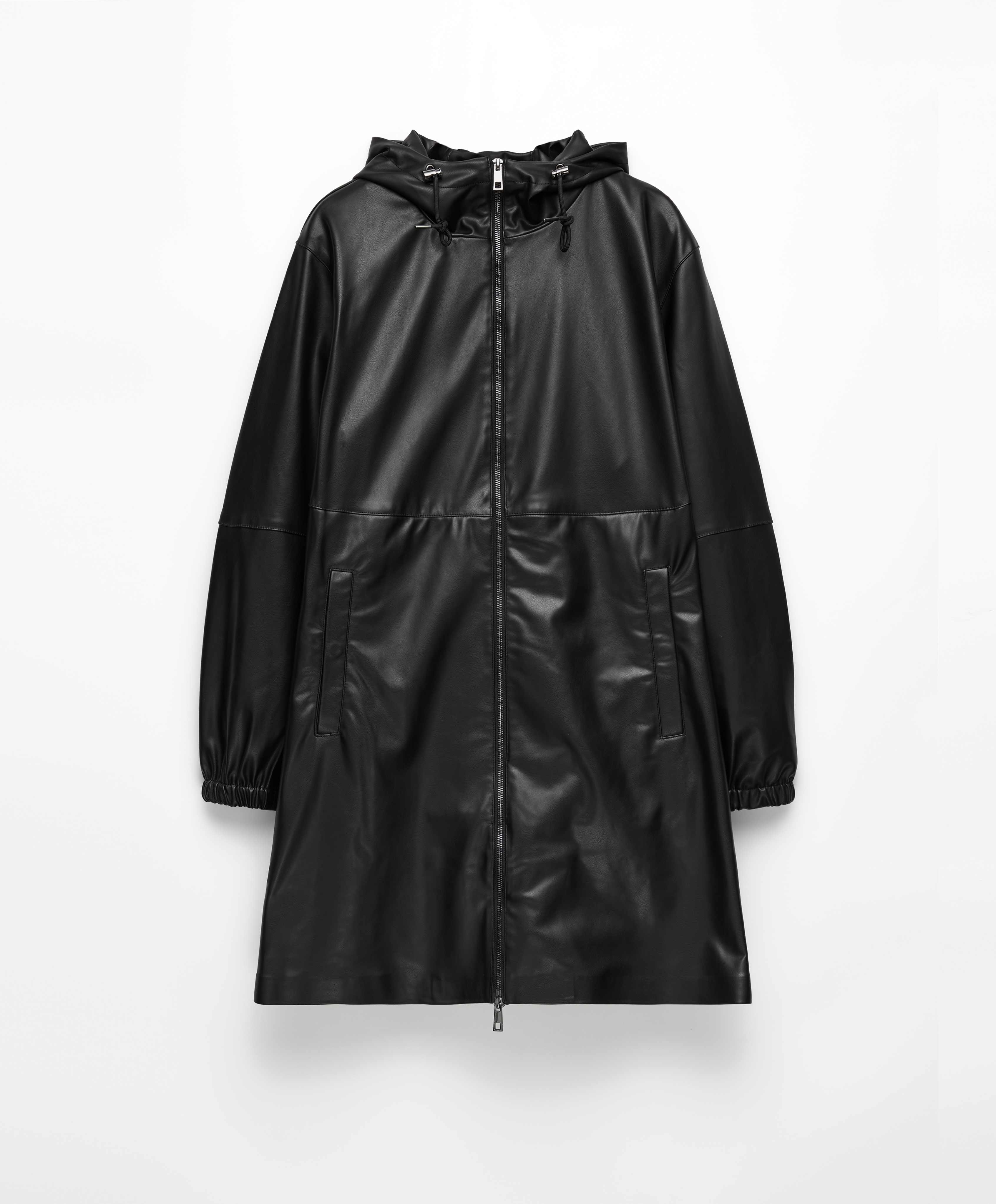 Leather raincoat on sale