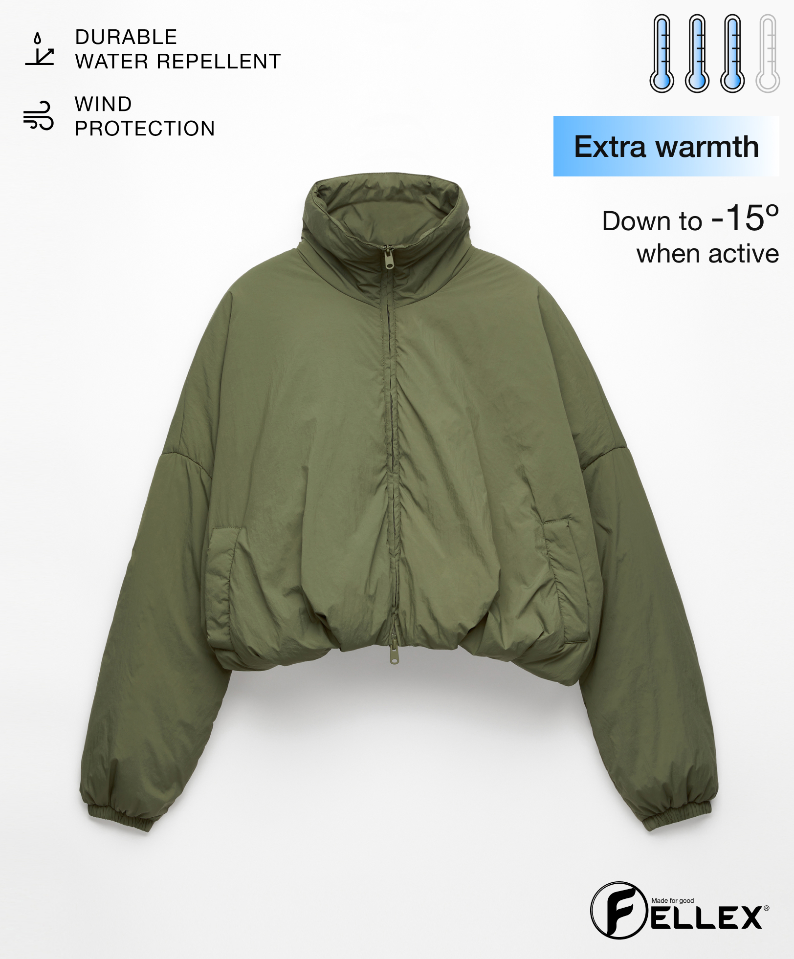 Lightweight, water-repellent FELLEX® AEROGEL bomber jacket
