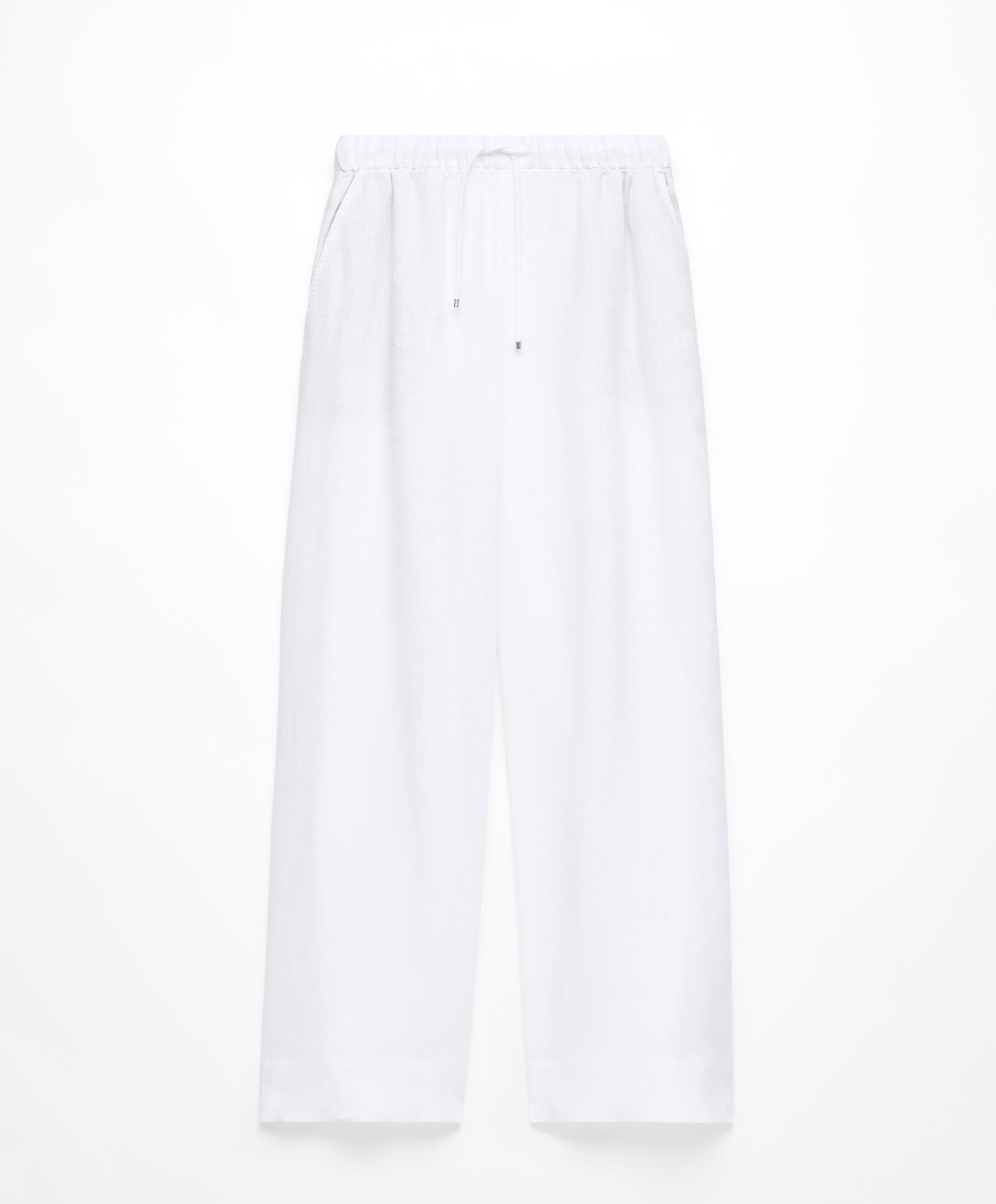 Pantalon droit large 100 % lin