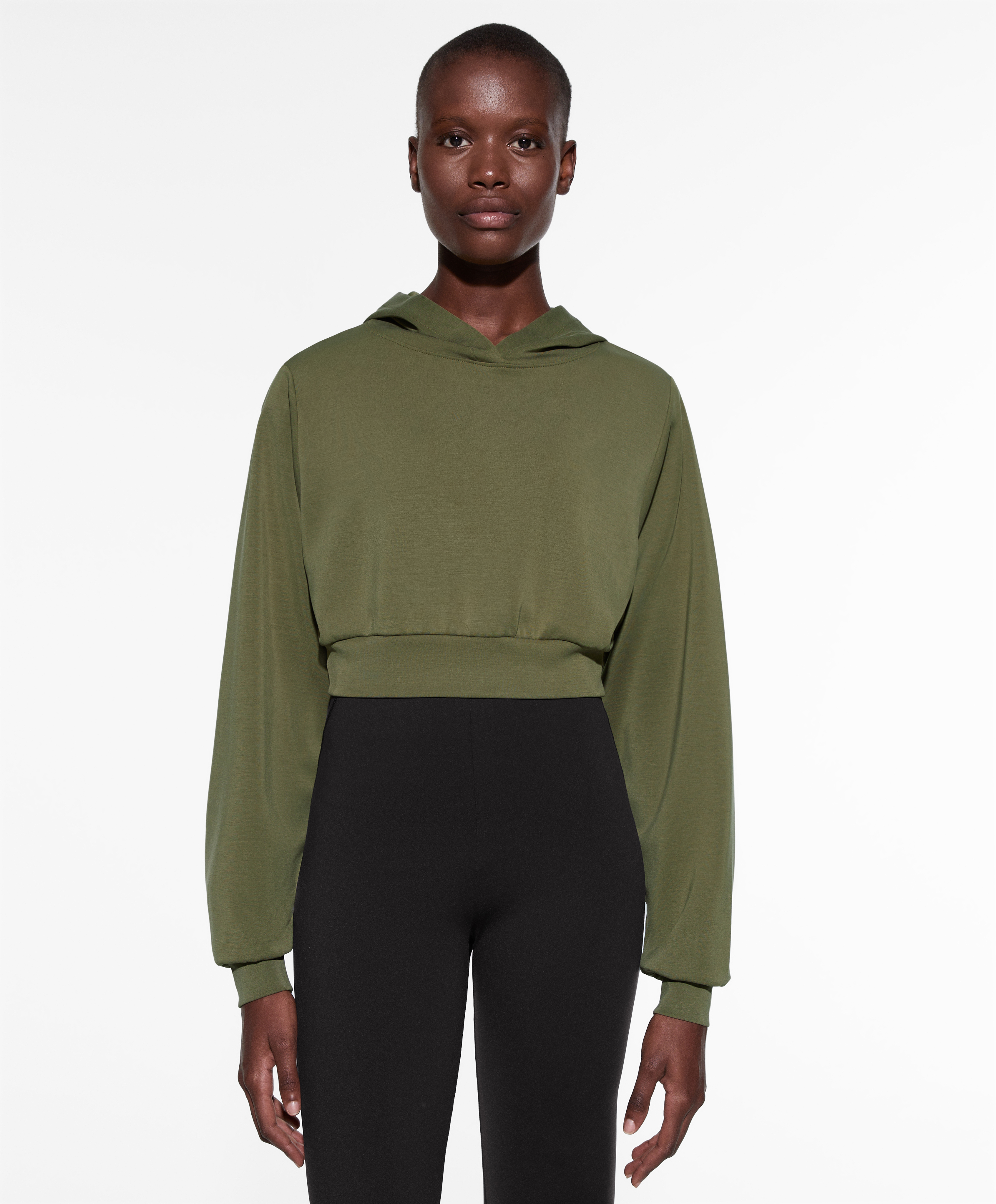 Crop sweatshirt with modal