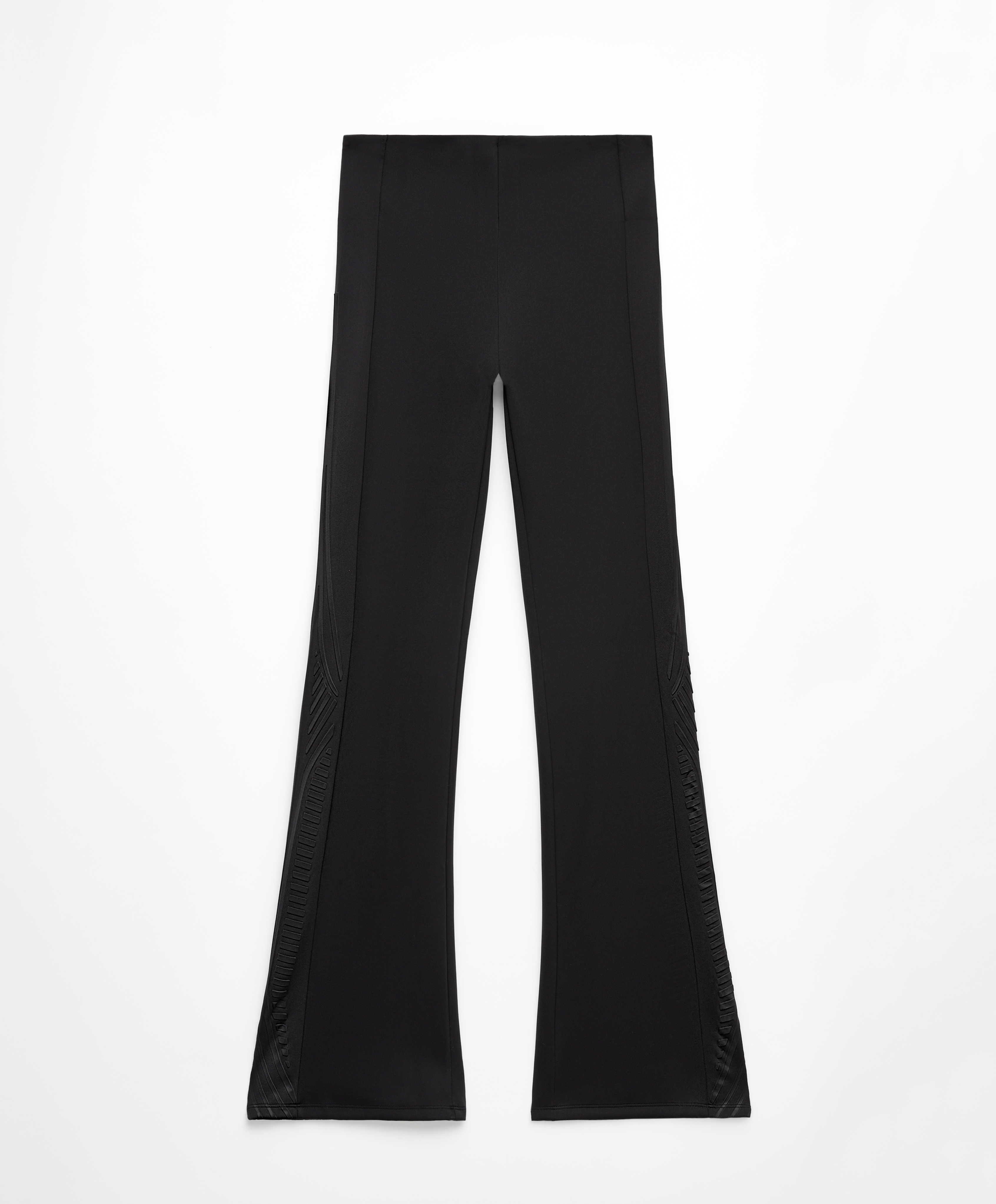 Neoprene-effect textured 80cm flare trousers