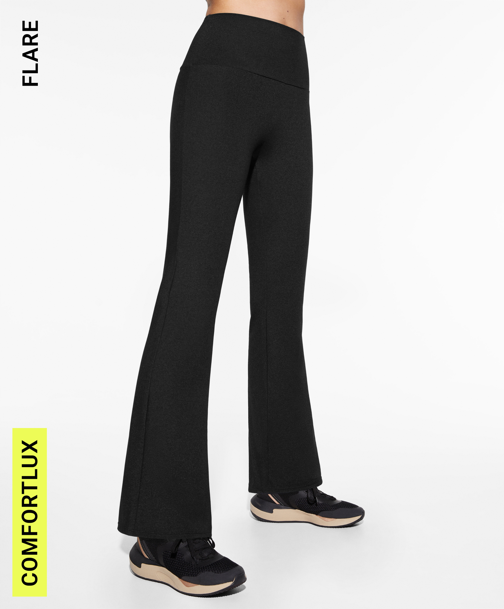 High-rise comfort flare trousers