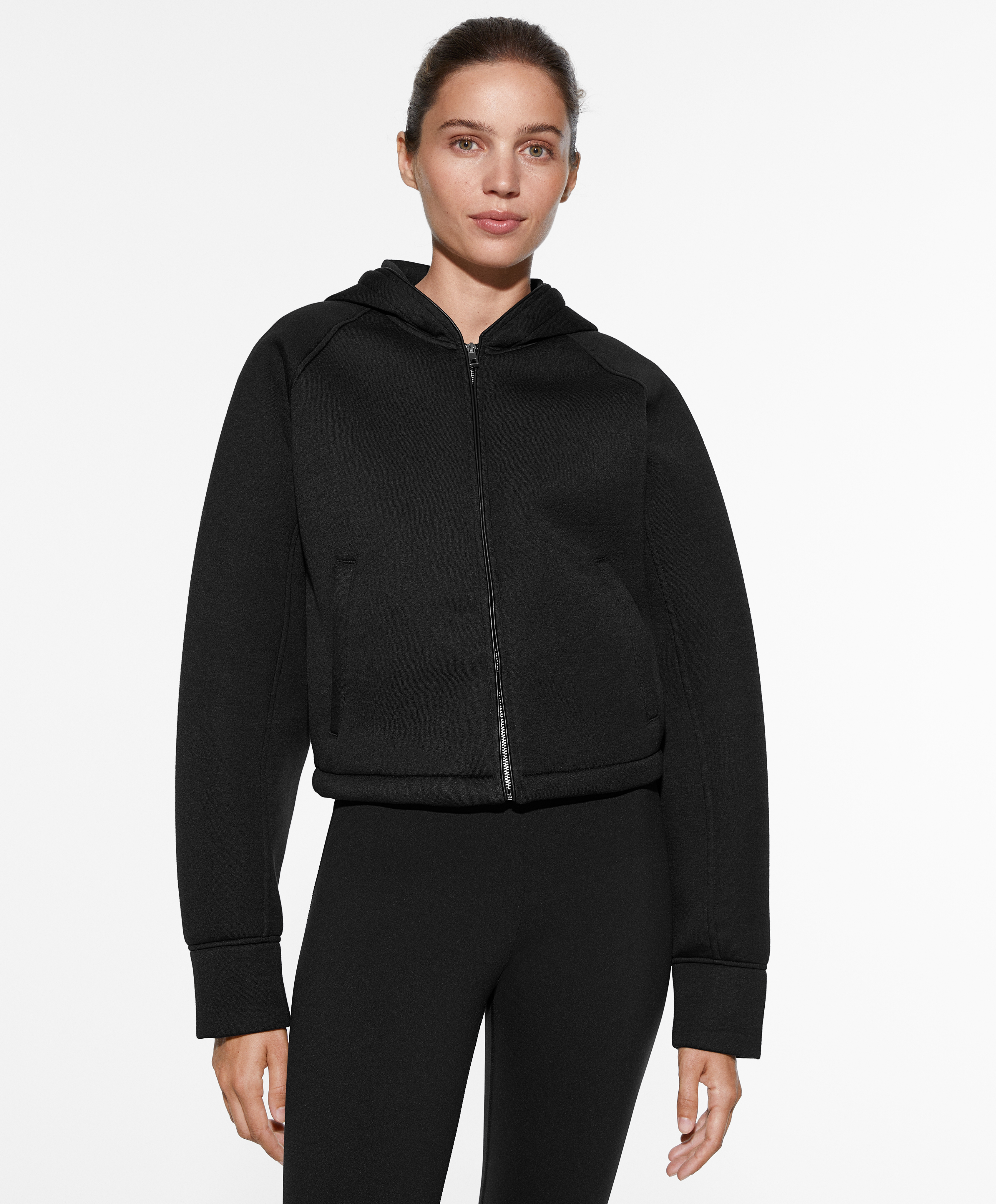 Neoprene effect hooded sweatshirt OYSHO