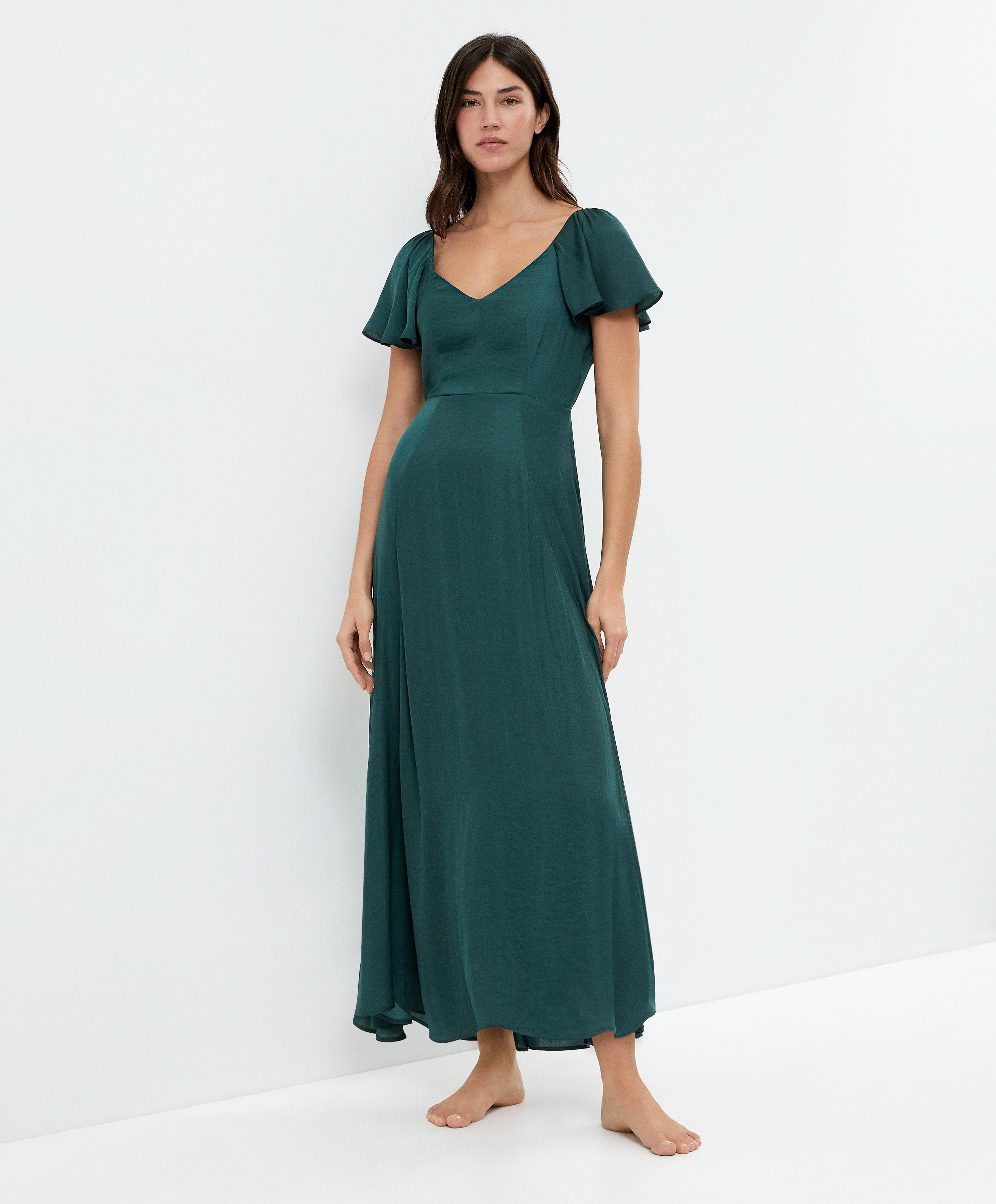 Oysho vestido 2025 verde satinado