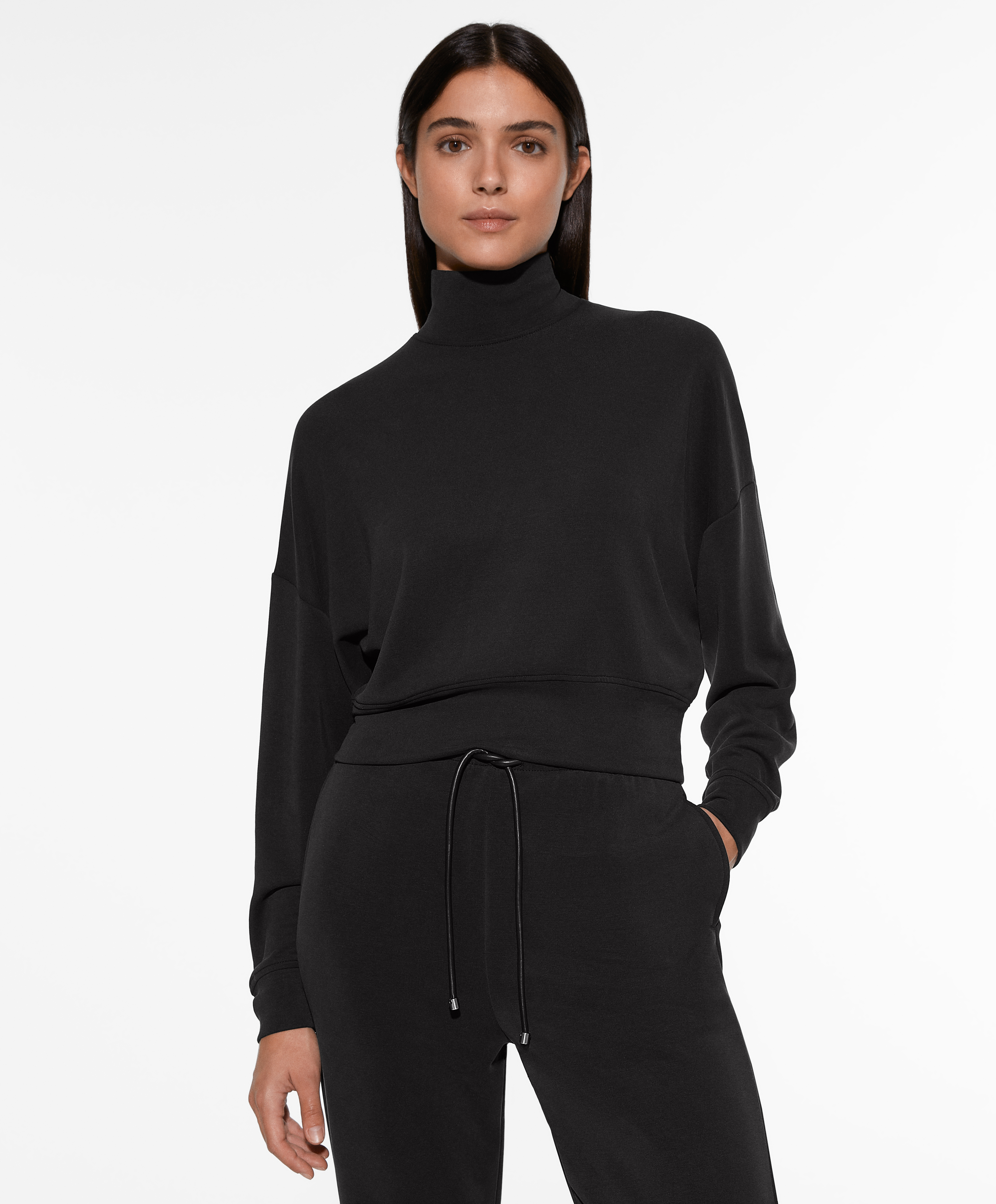 Sweatshirt mit hohem Kragen mit Modal