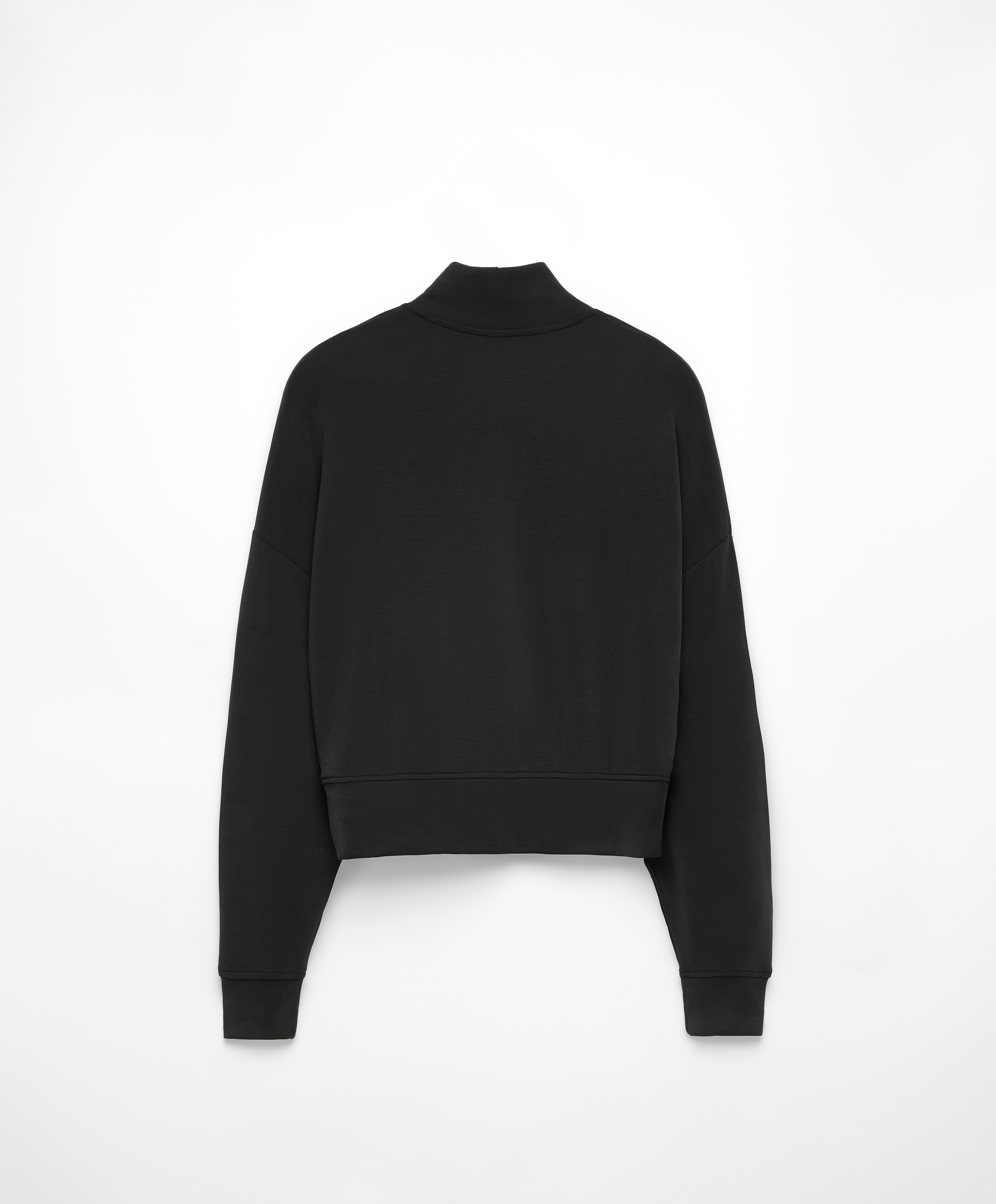 High neck clearance black sweatshirt