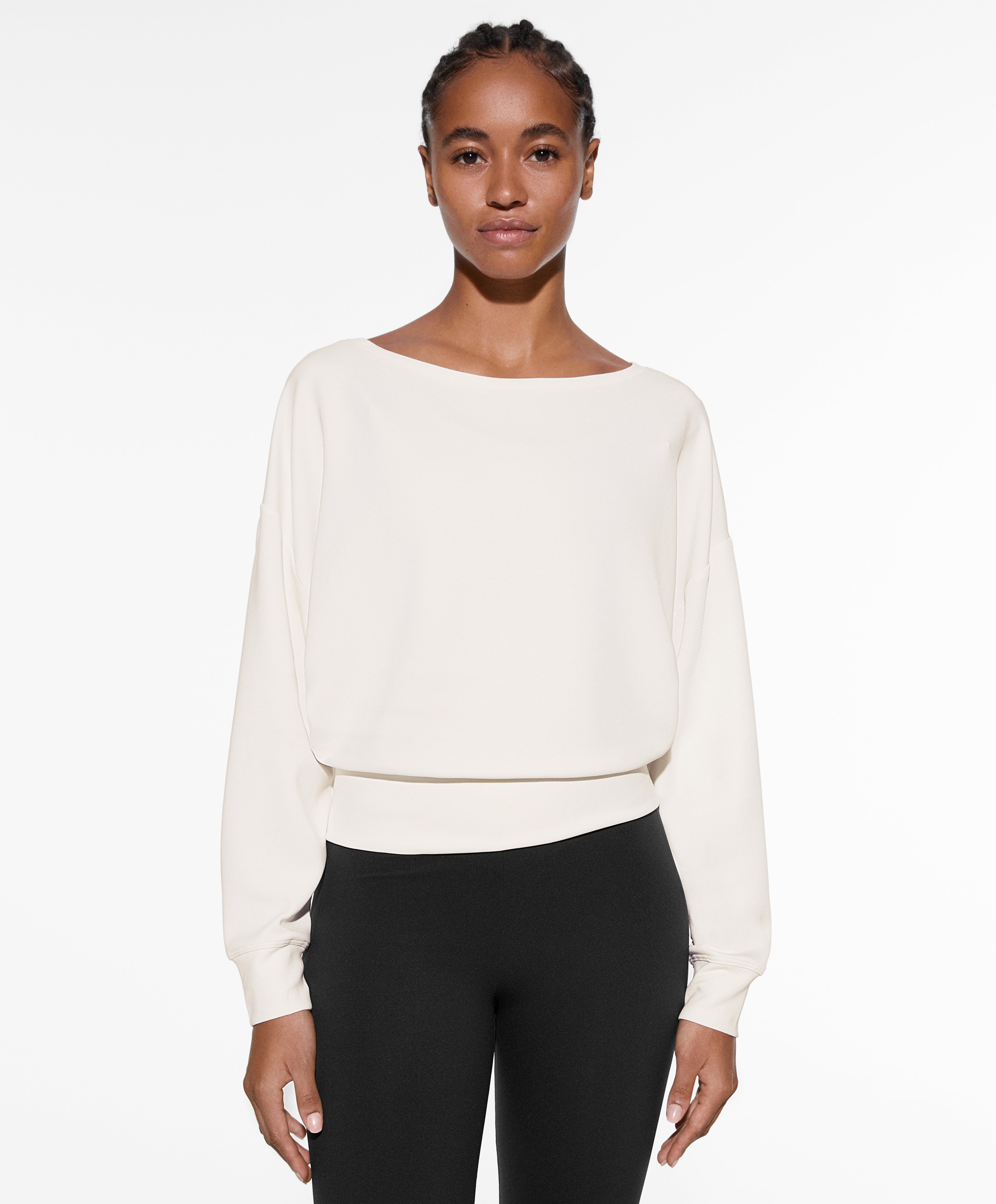 Off shoulder sweatshirt with modal OYSHO Georgia