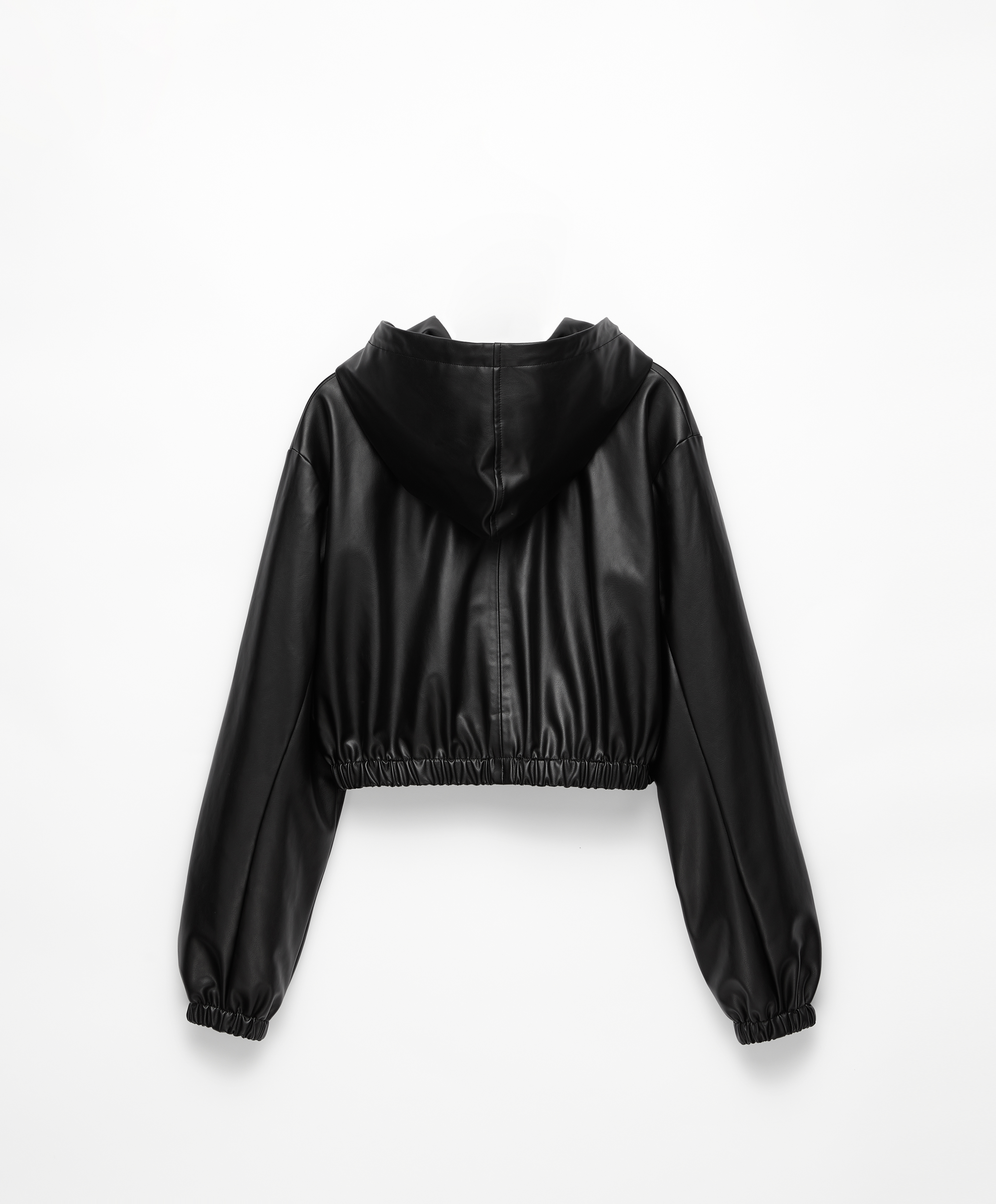 Veste en cuir crop top hot sale