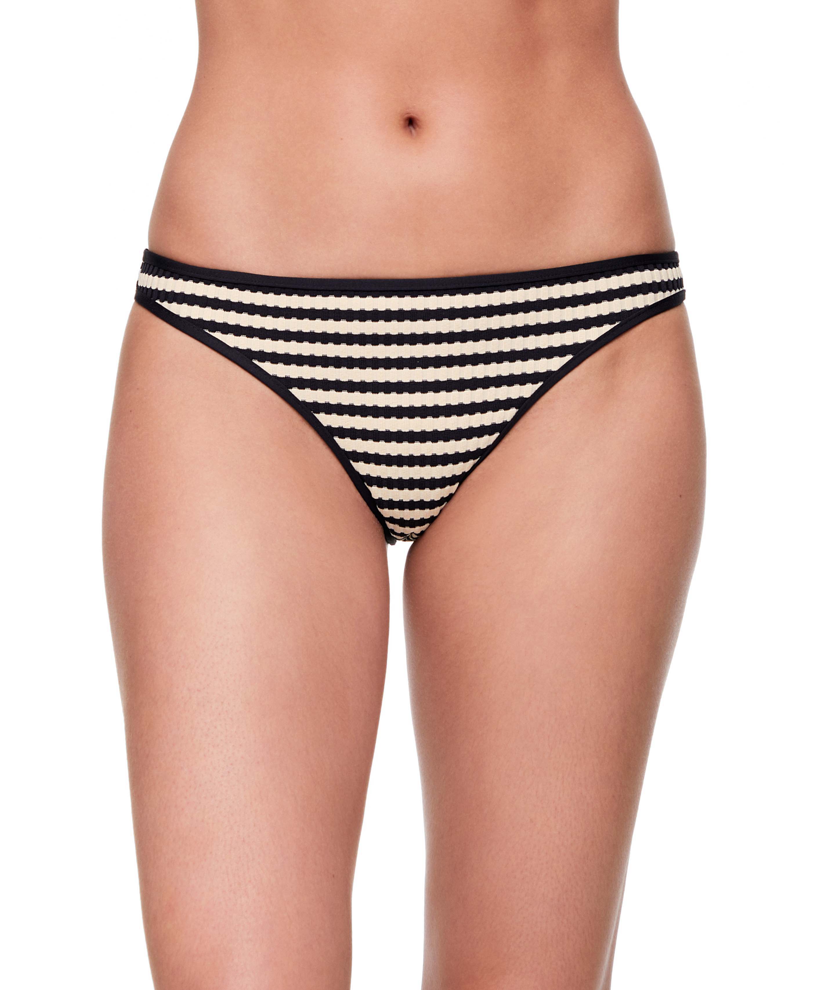 Textured stripe Brazilian bikini briefs
