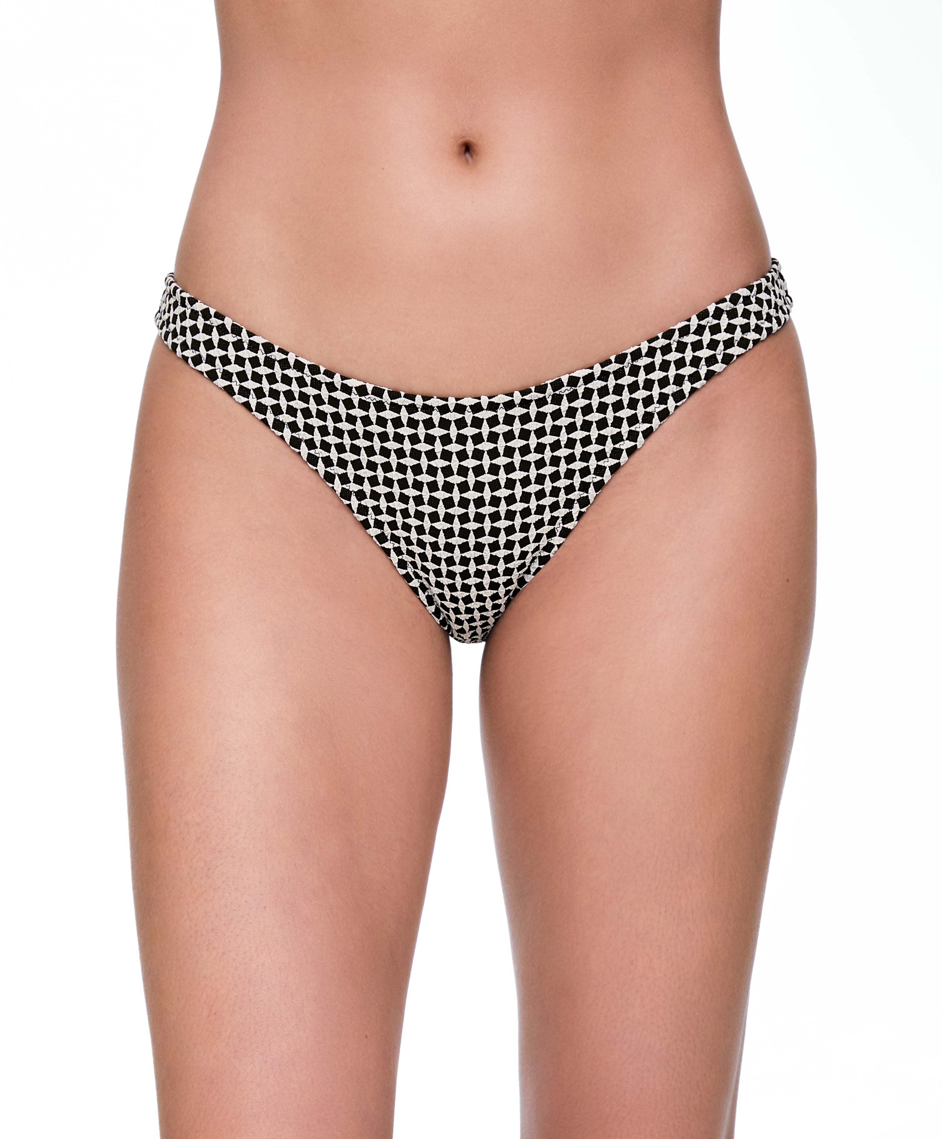 Culotte de bikini à couvrance moyenne imprimé mini géométrique coupe en U