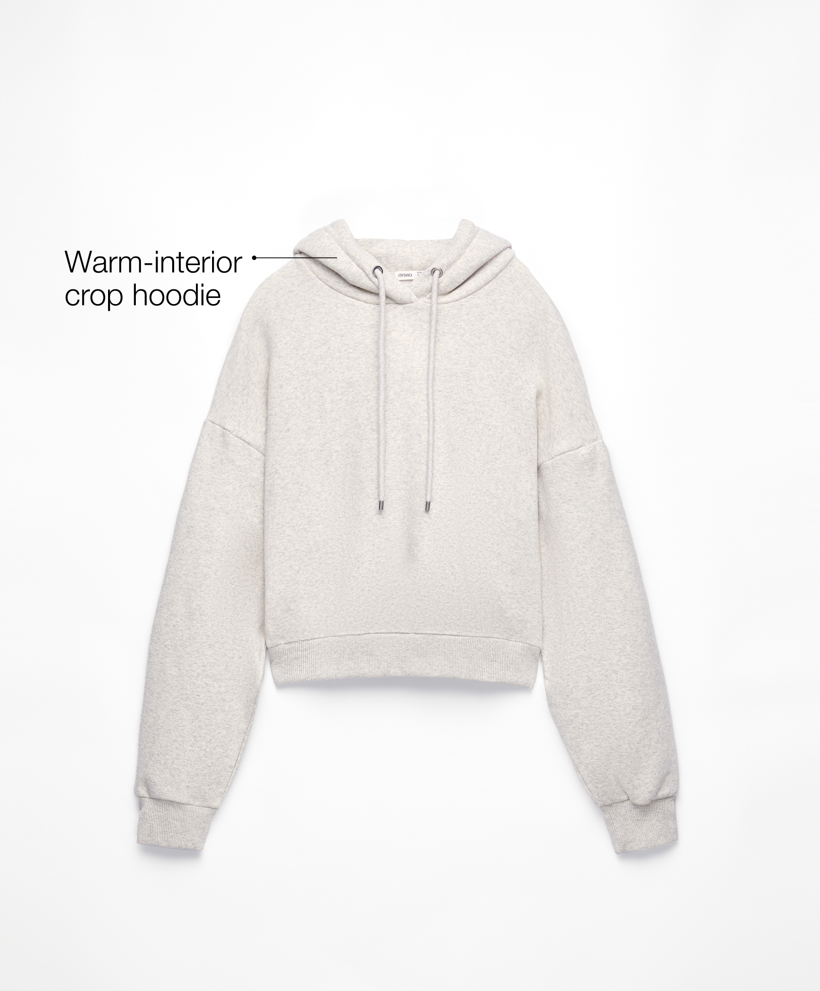 Warm interior crop logo hoodie