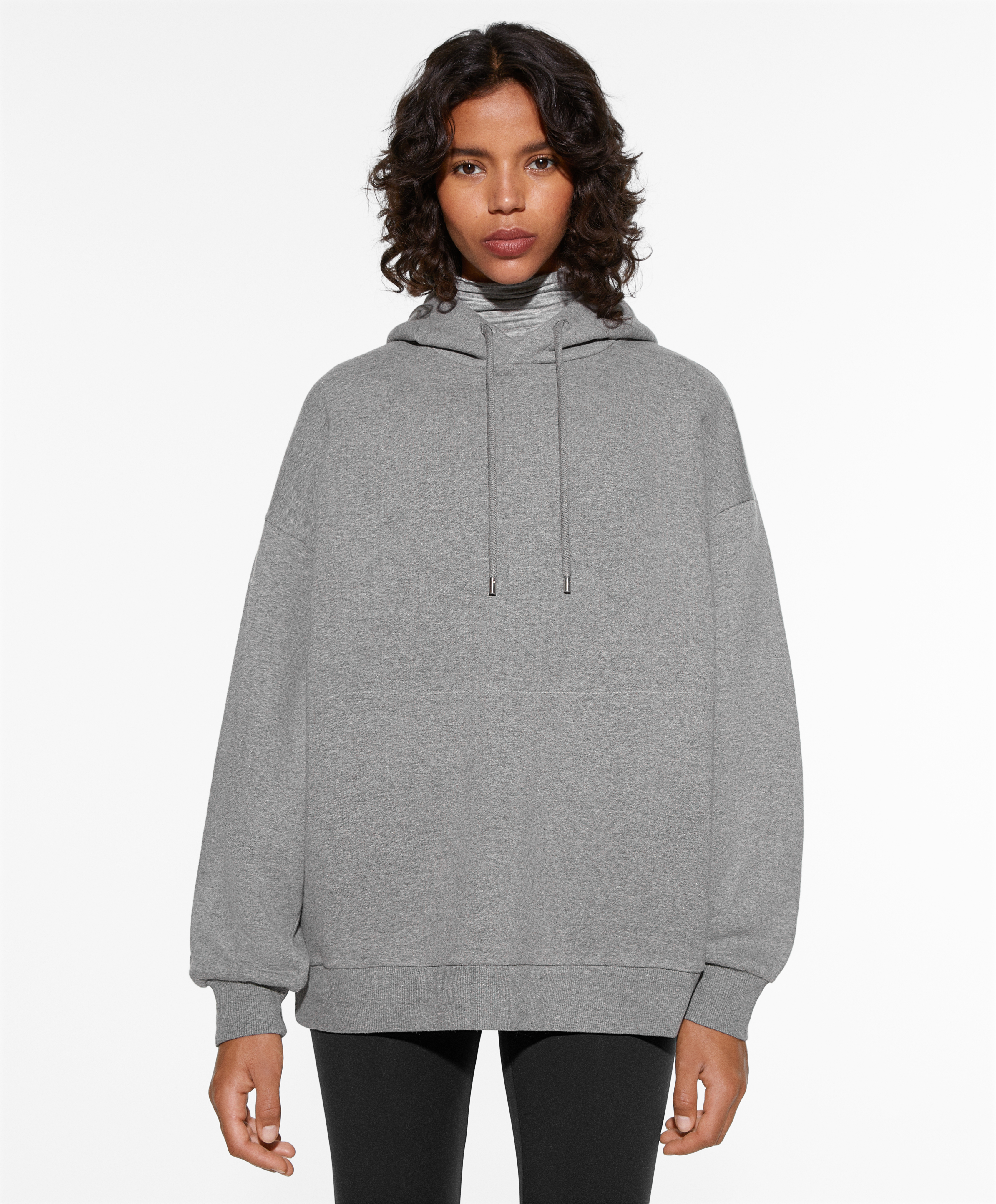 Oversized-Baumwoll-Sweatshirt mit Kapuze