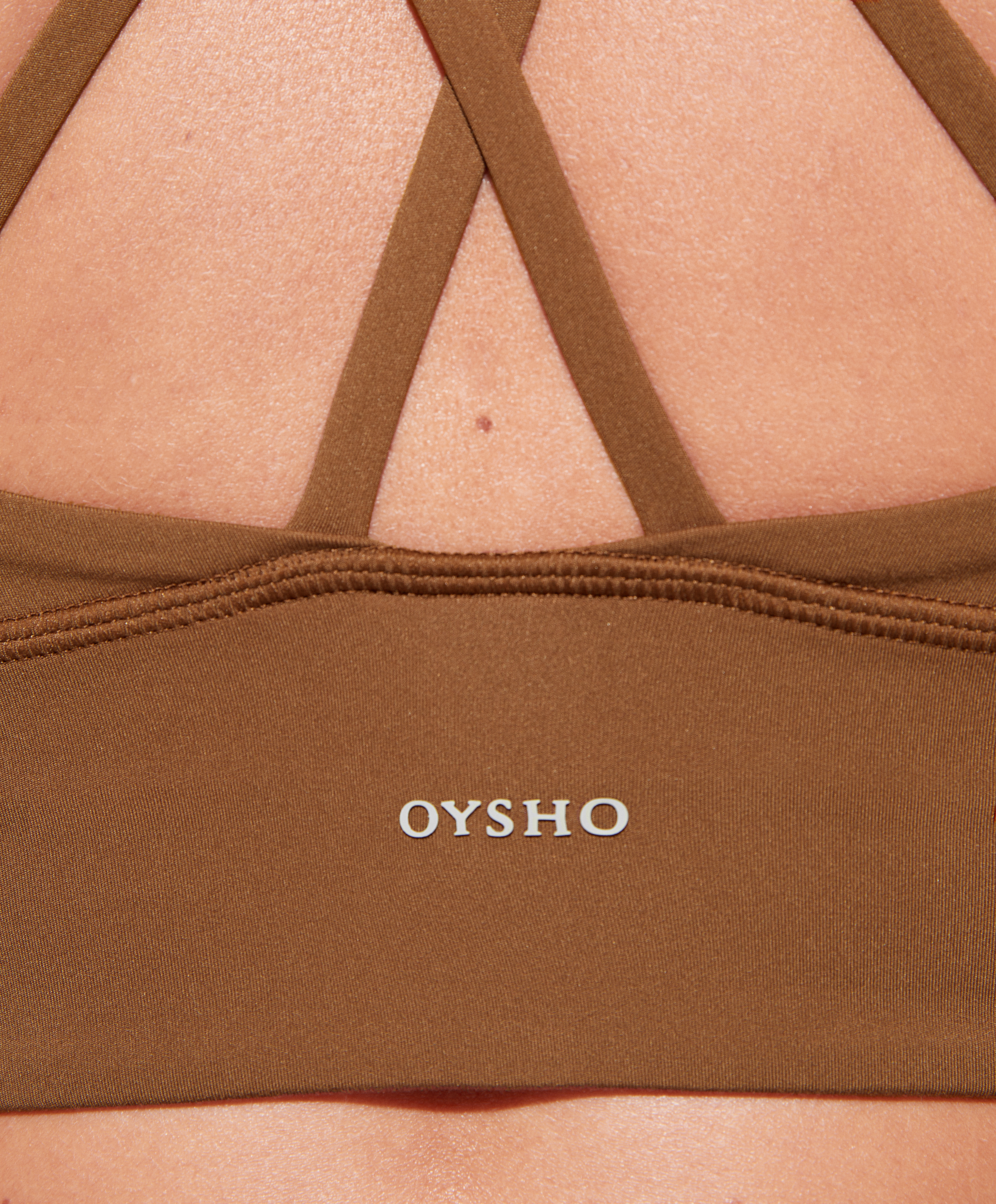 Oysho Medium-support Comfortlux sports bra with cups - 136643345-332