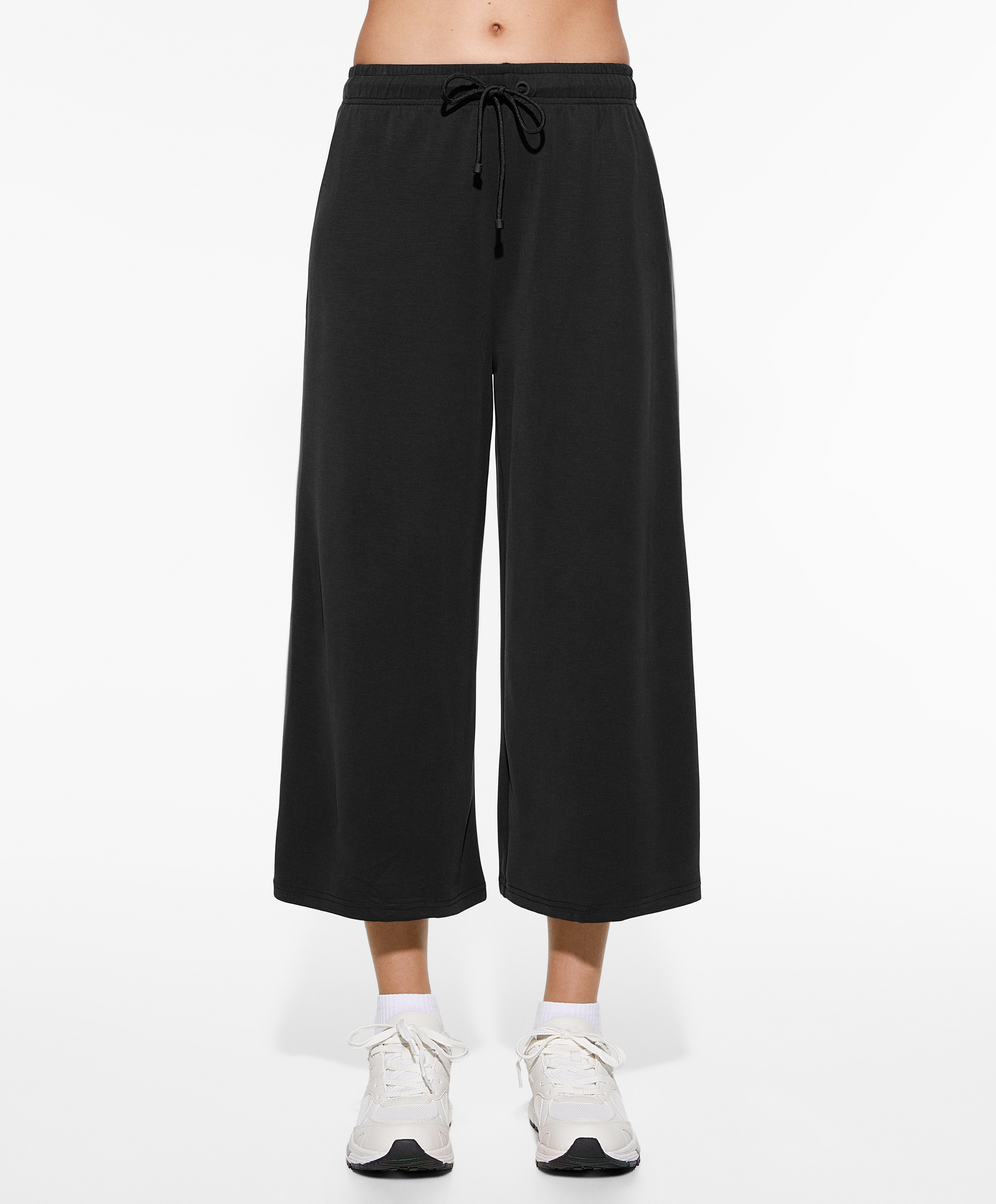 Pantalon cropped wide leg en modal au toucher doux