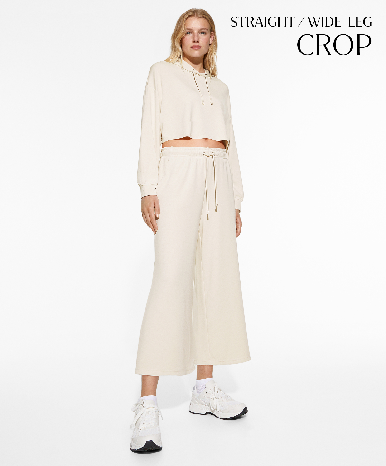 Pantalon cropped wide leg en modal au toucher doux