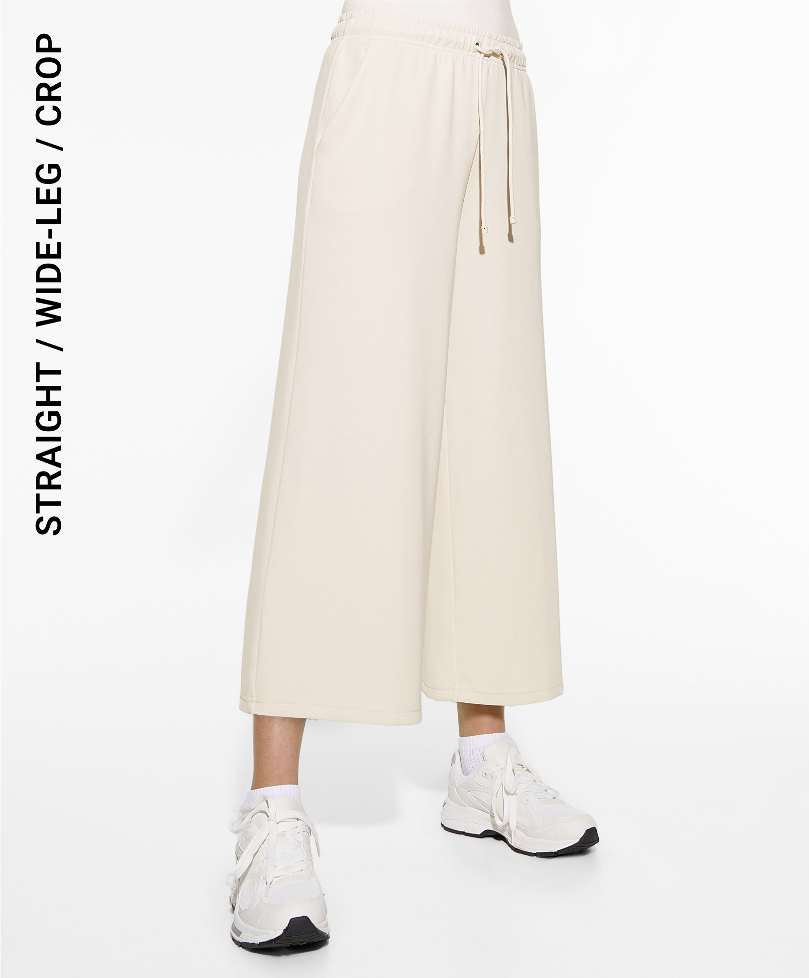 Soft-touch modal cropped wide-leg trousers
