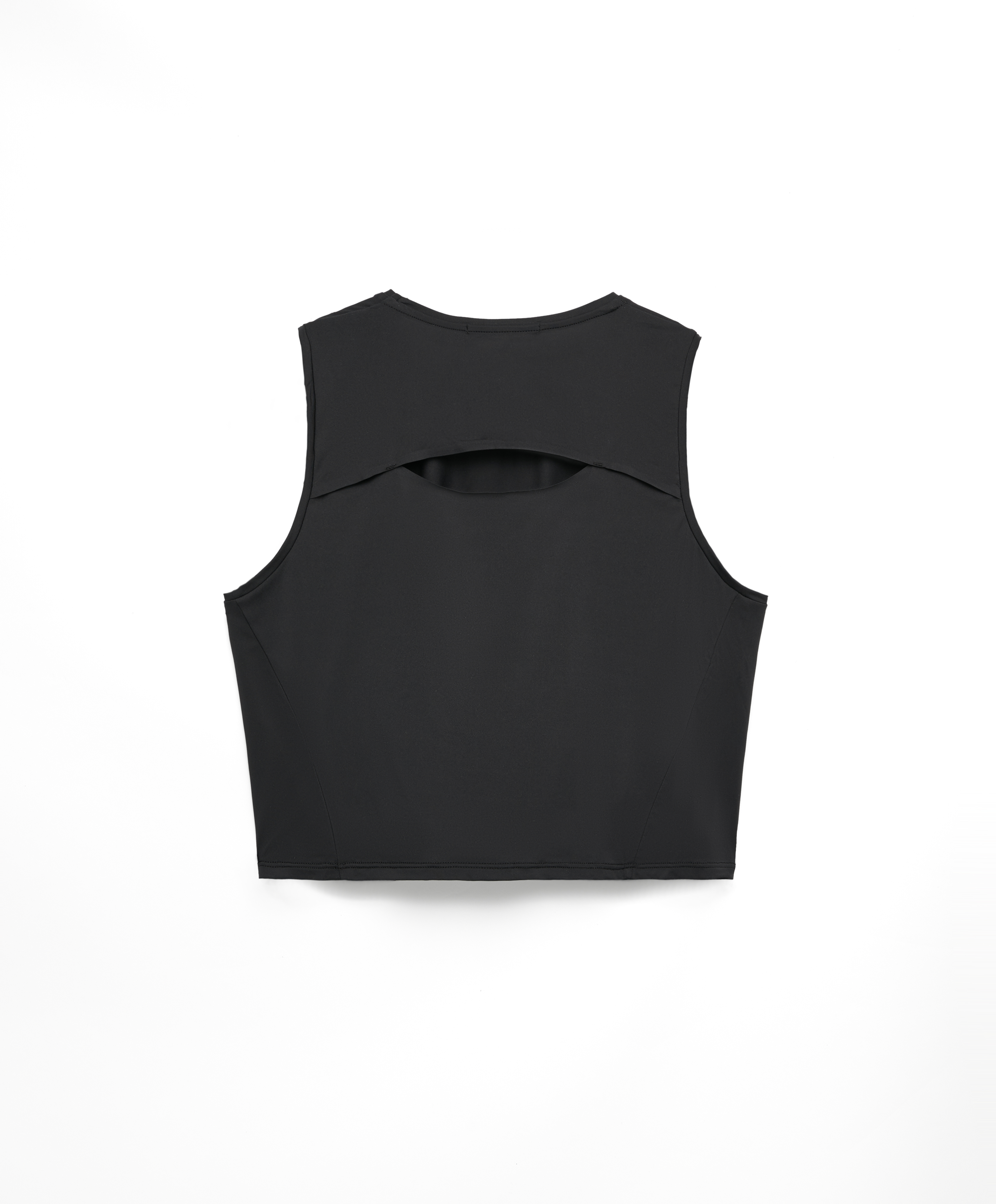 OYSHO CROPPED MICROPERFORATED TECHNICAL SLEEVELESS - Top - black
