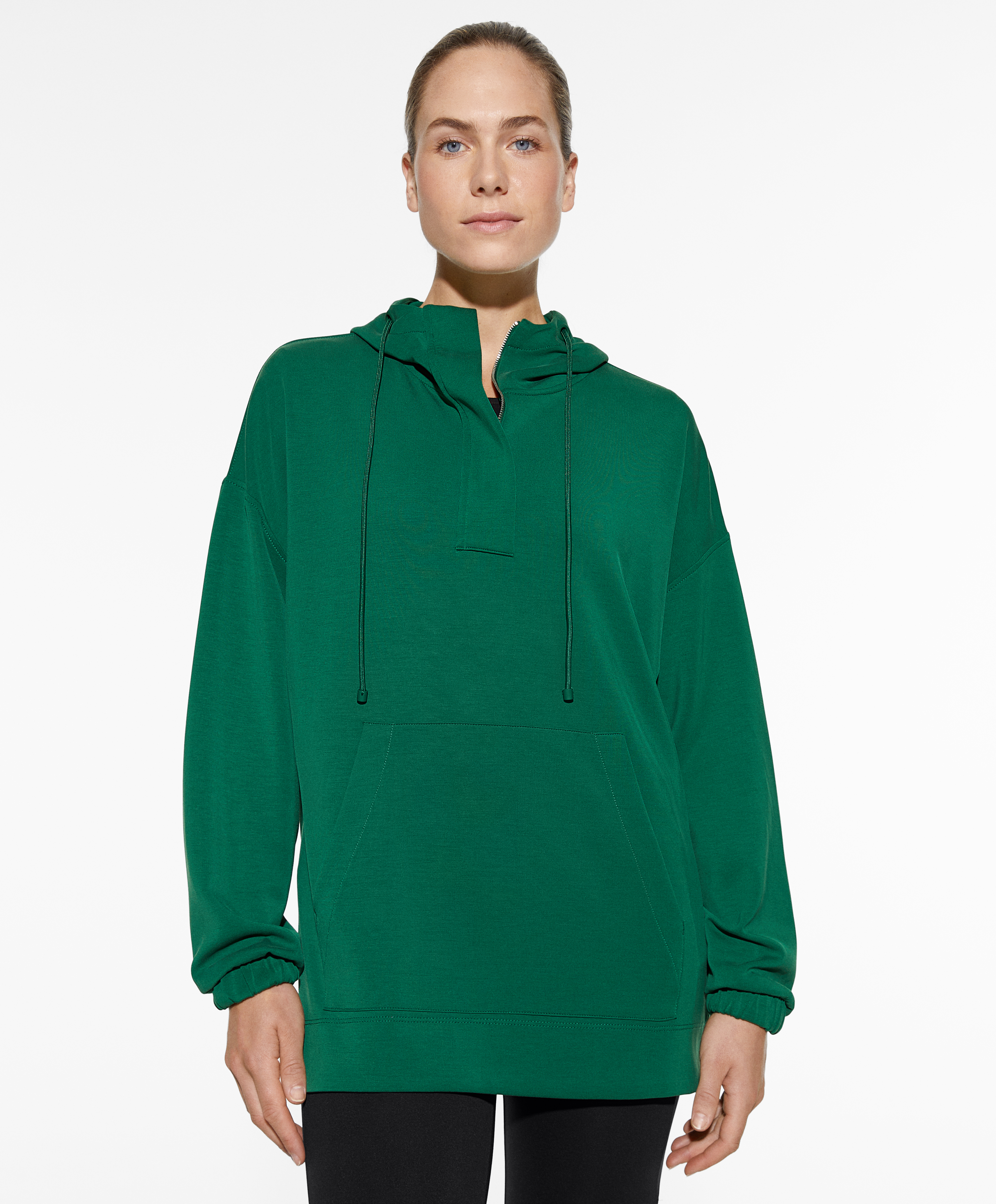 Zip soft touch modal oversize sweater