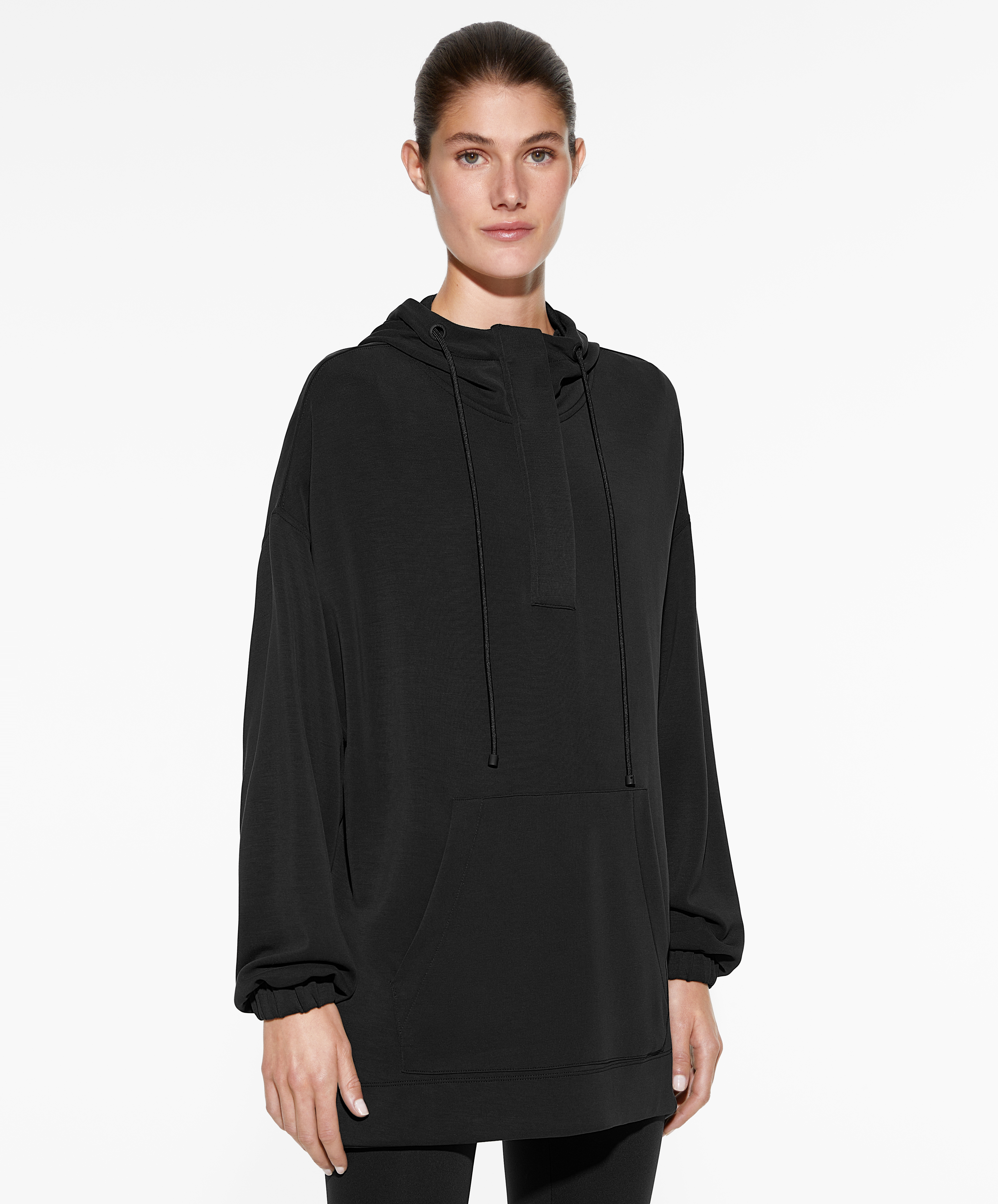 Oversized sweater met modal en rits, voelt zacht aan